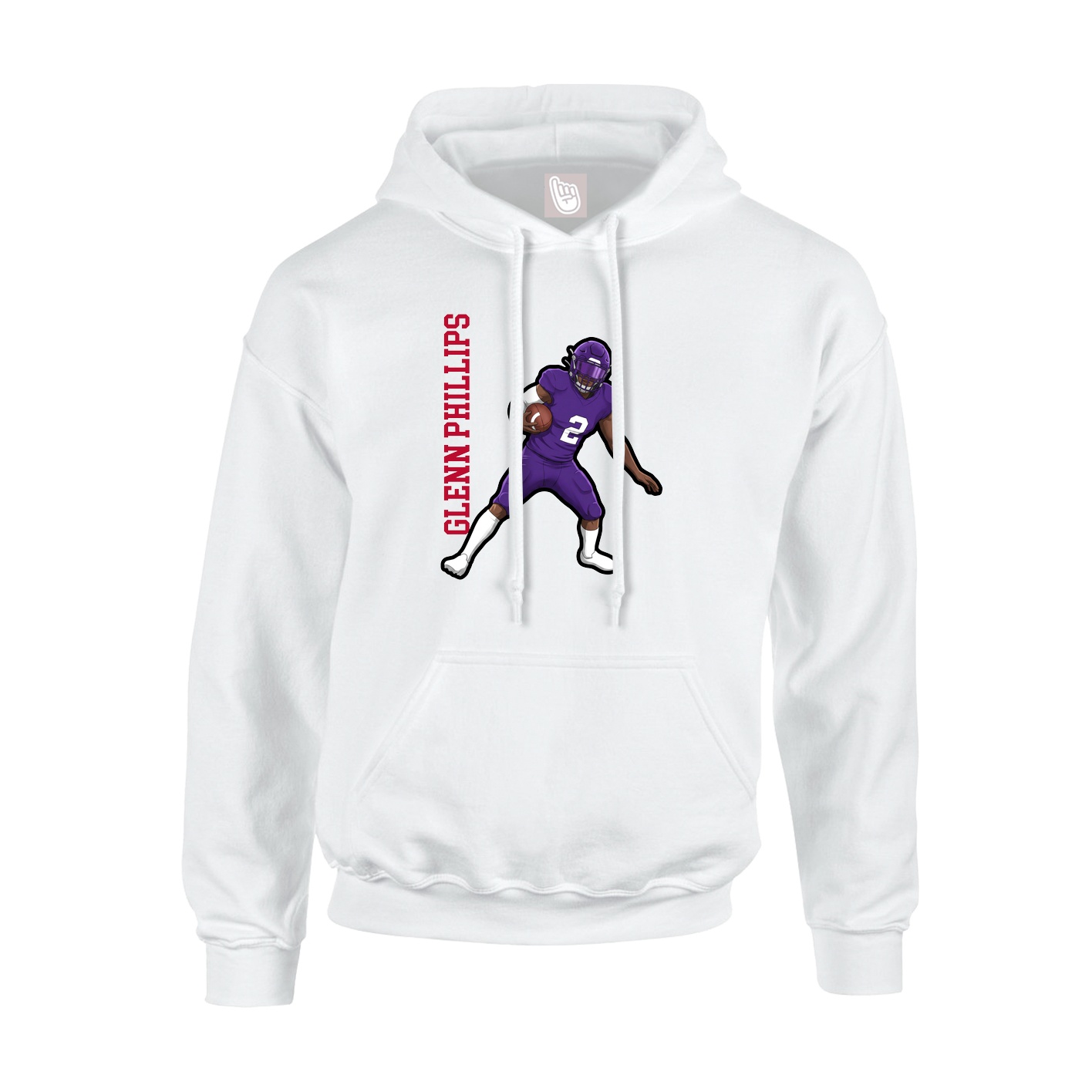 Hoodie — Name Vertical in White