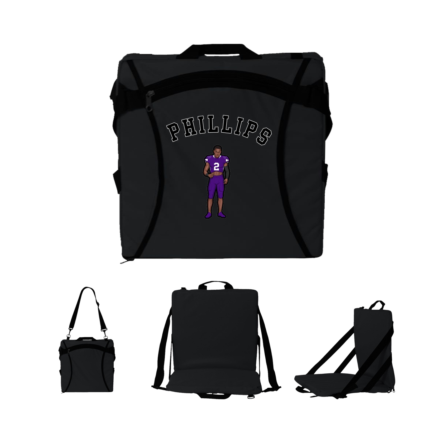 Folding Stadium Seat — Shirsey Arch in Black