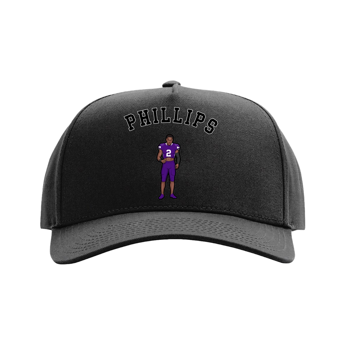 Full Fabric Five-Panel Champ Cap — Shirsey Arch in Black