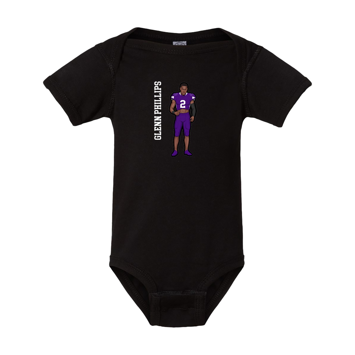 Baby Onesie — Name Vertical in Black