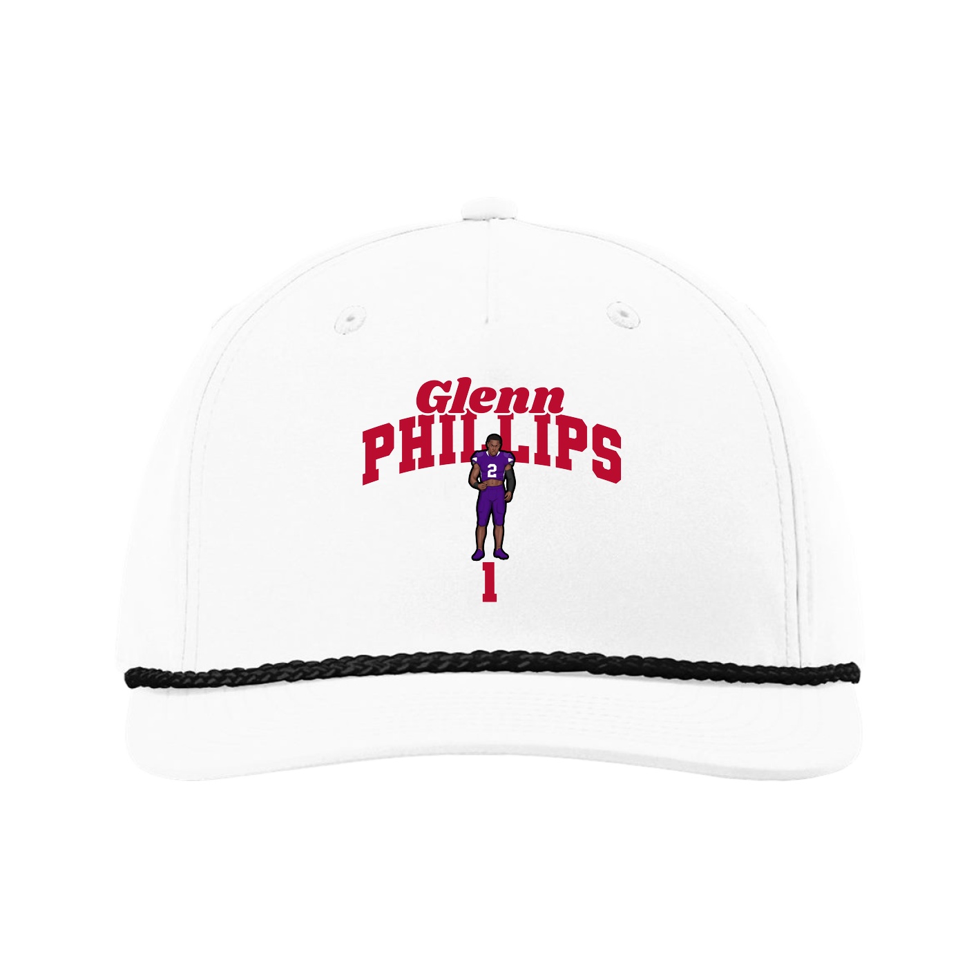 Five-Panel Classic Rope Cap — Signature Arch in White