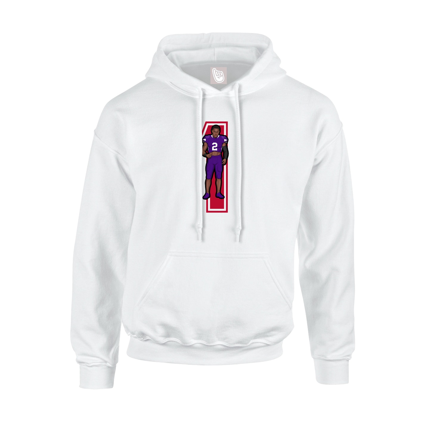 Youth Hoodie — Number in White