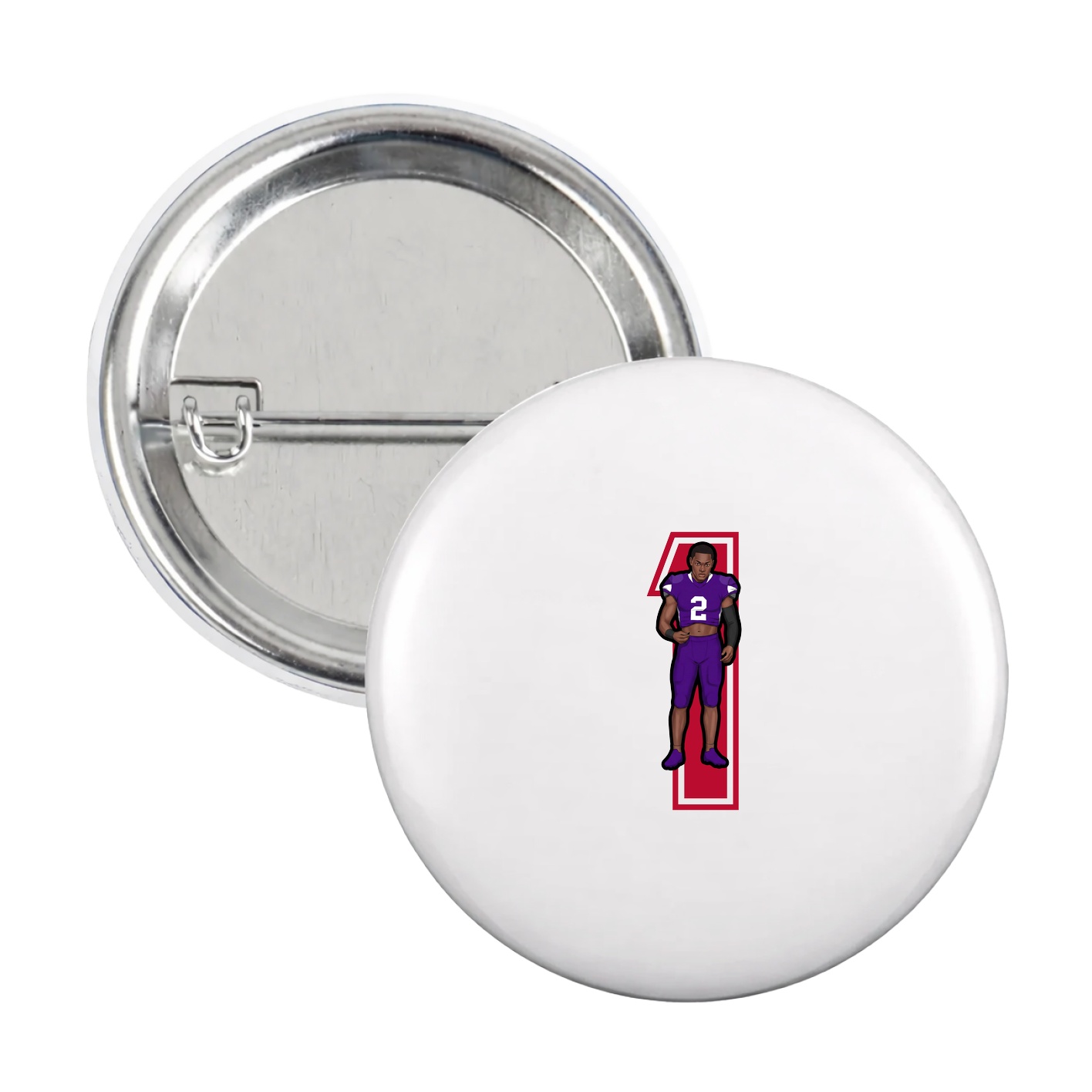 Game Day Button — Number in White