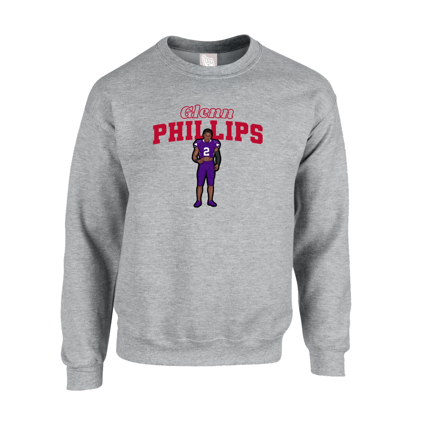 Fleece Crew — Name Arch in Grey