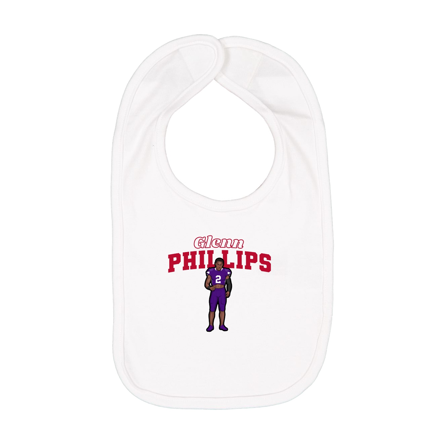 Infant Bib — Name Arch in White