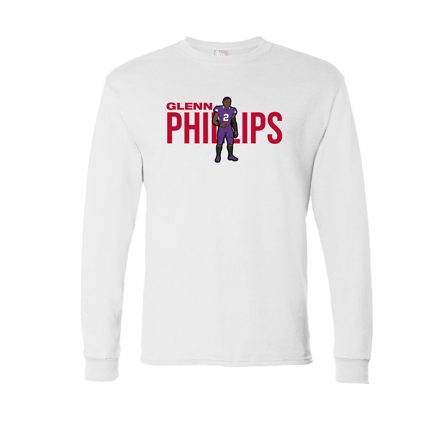 Long Sleeve Tee — Player Name in White