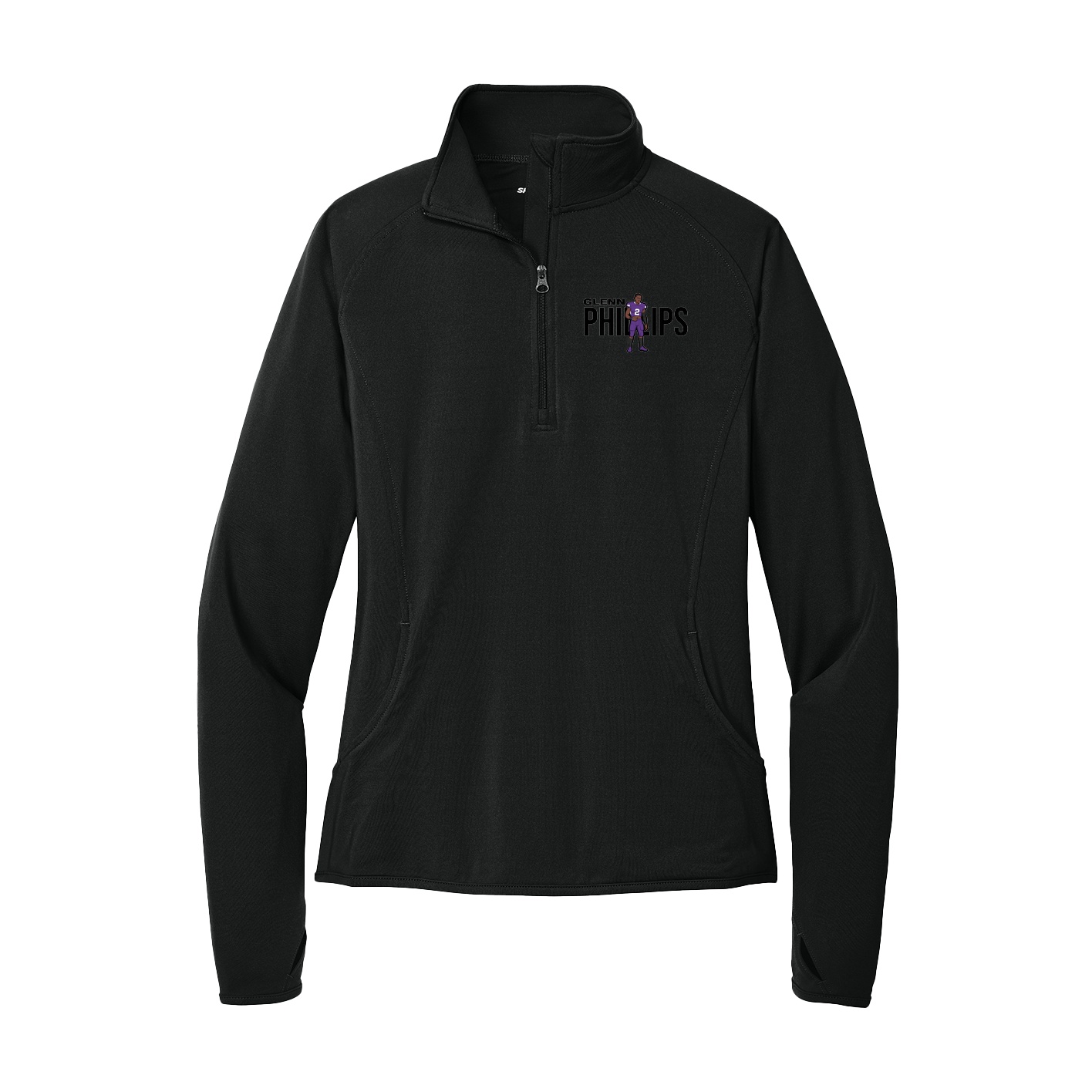 Women's Q-Zip Pullover — Player Name in Black