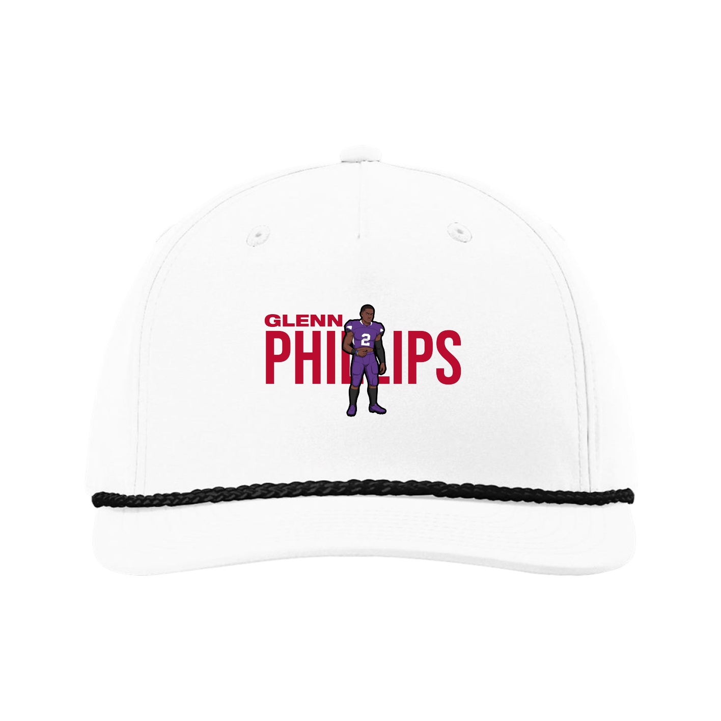 Five-Panel Classic Rope Cap — Player Name in White