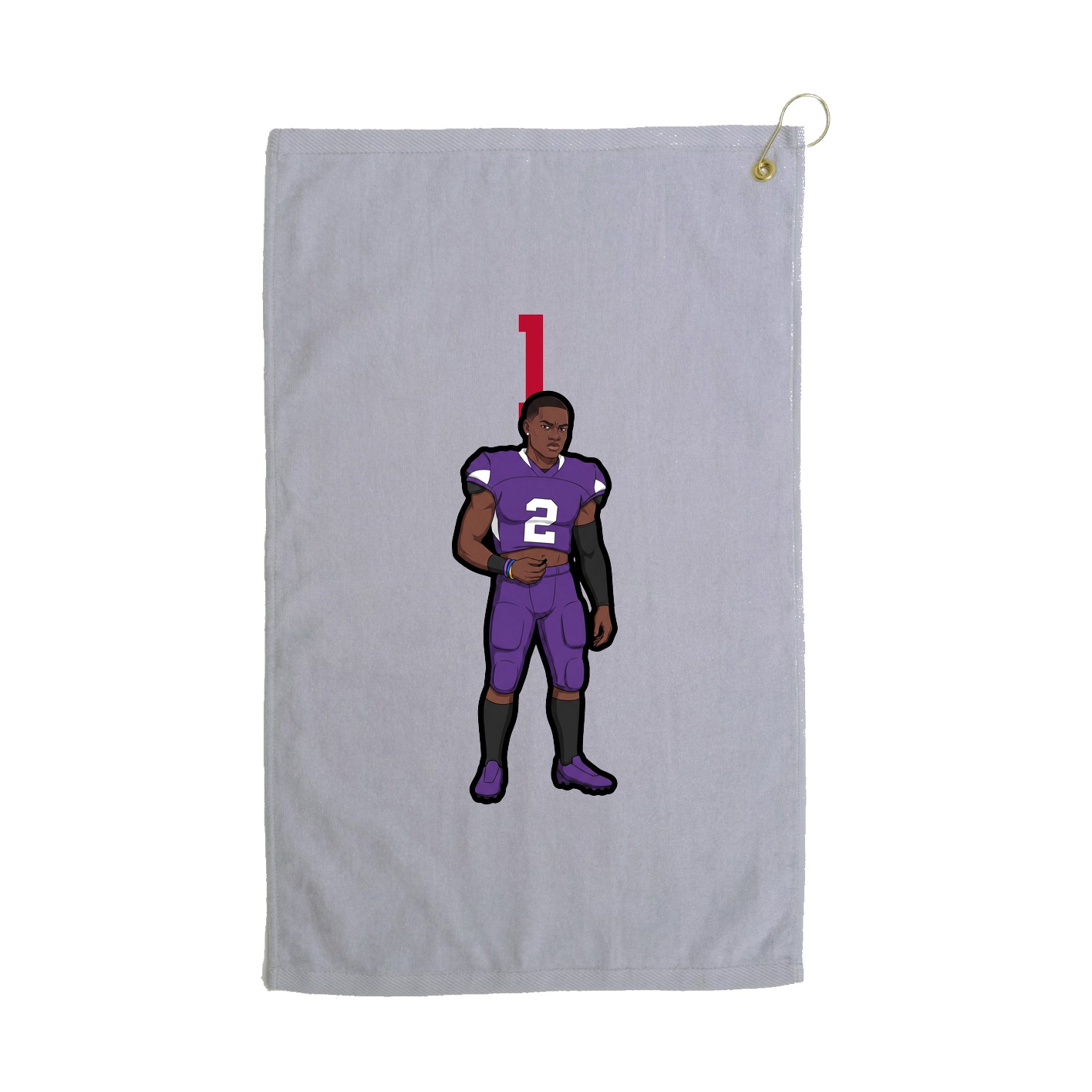 Golf Towel — Number Top in Grey