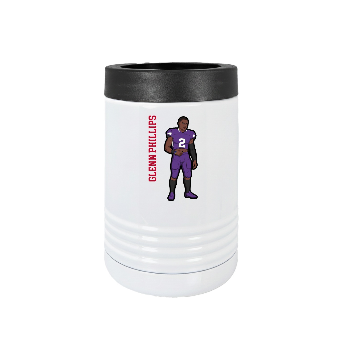 Beverage Holder — Name Vertical in White