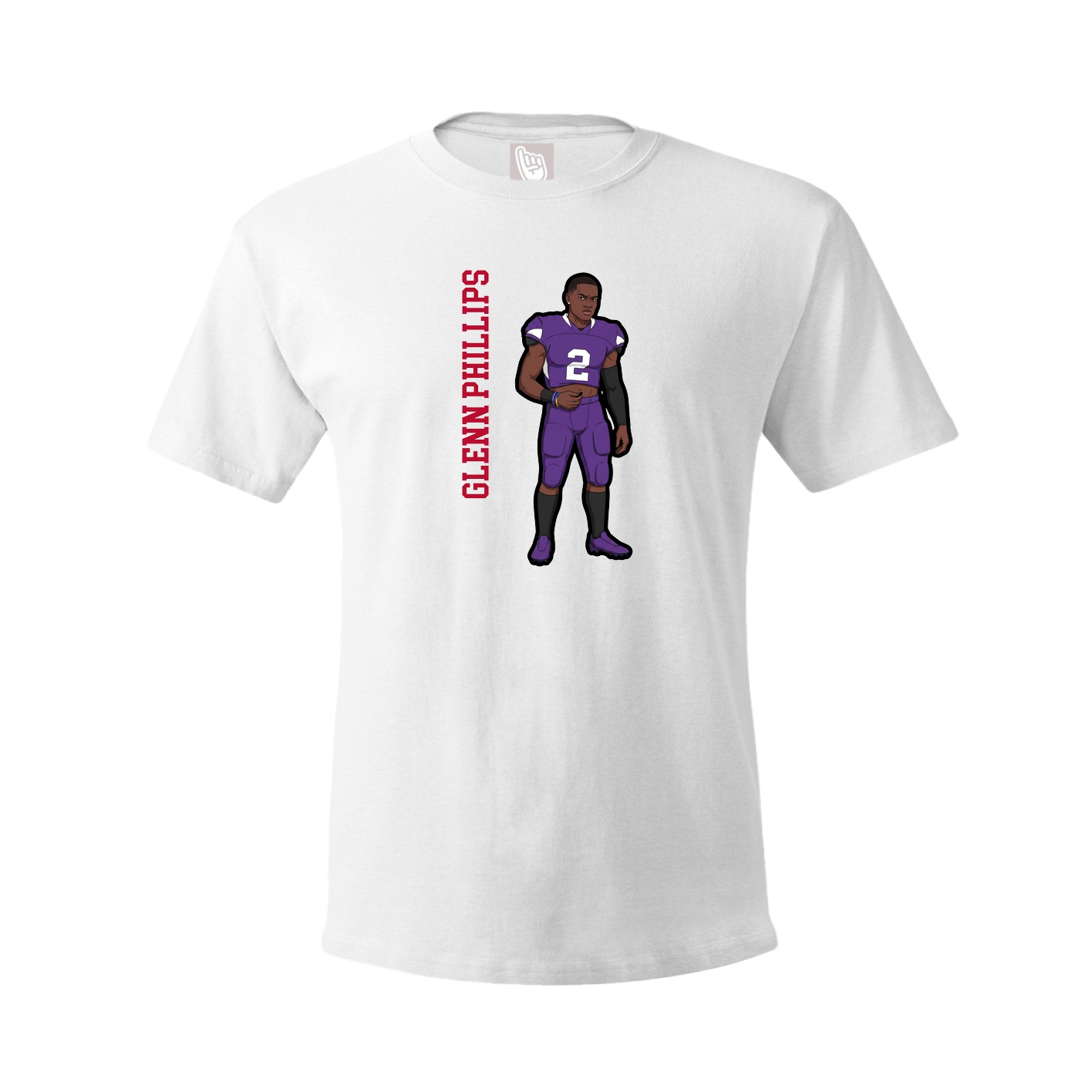 Youth Tee — Name Vertical in White