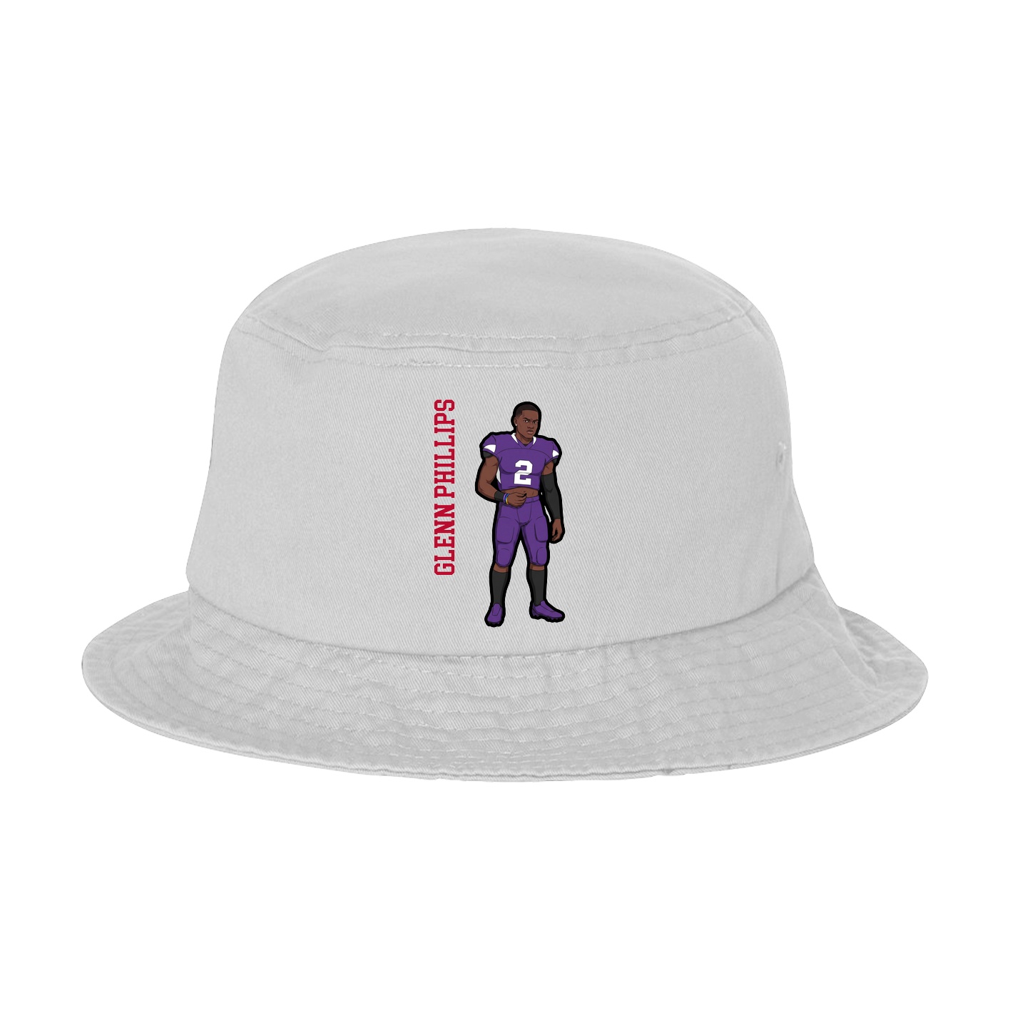 Bucket Cap — Name Vertical in White