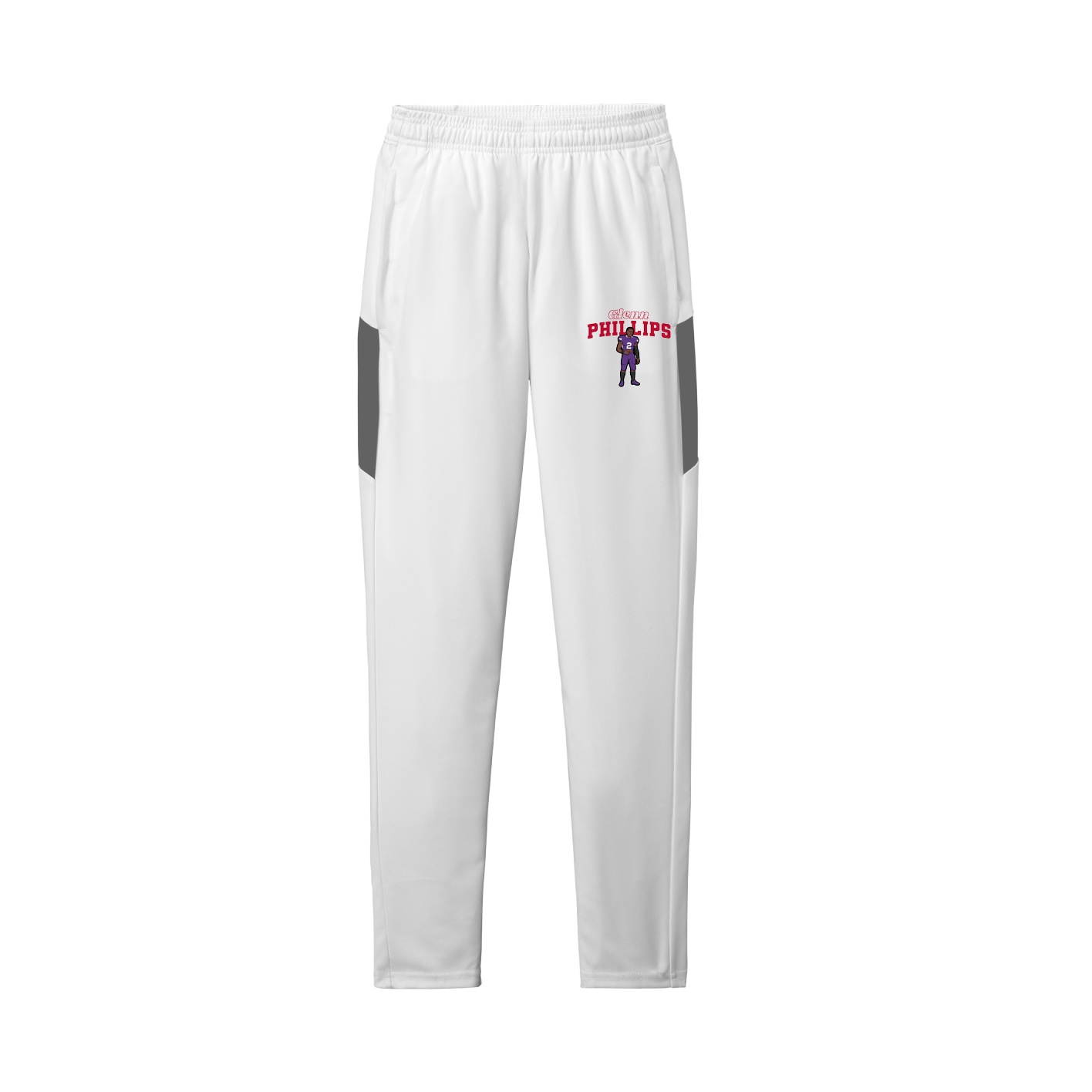 Team Travel Pant — Name Arch in White/Grey