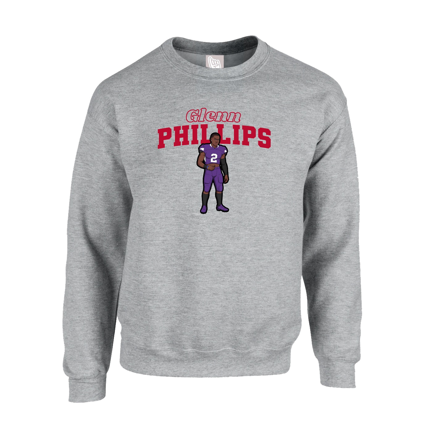 Fleece Crew — Name Arch in Grey