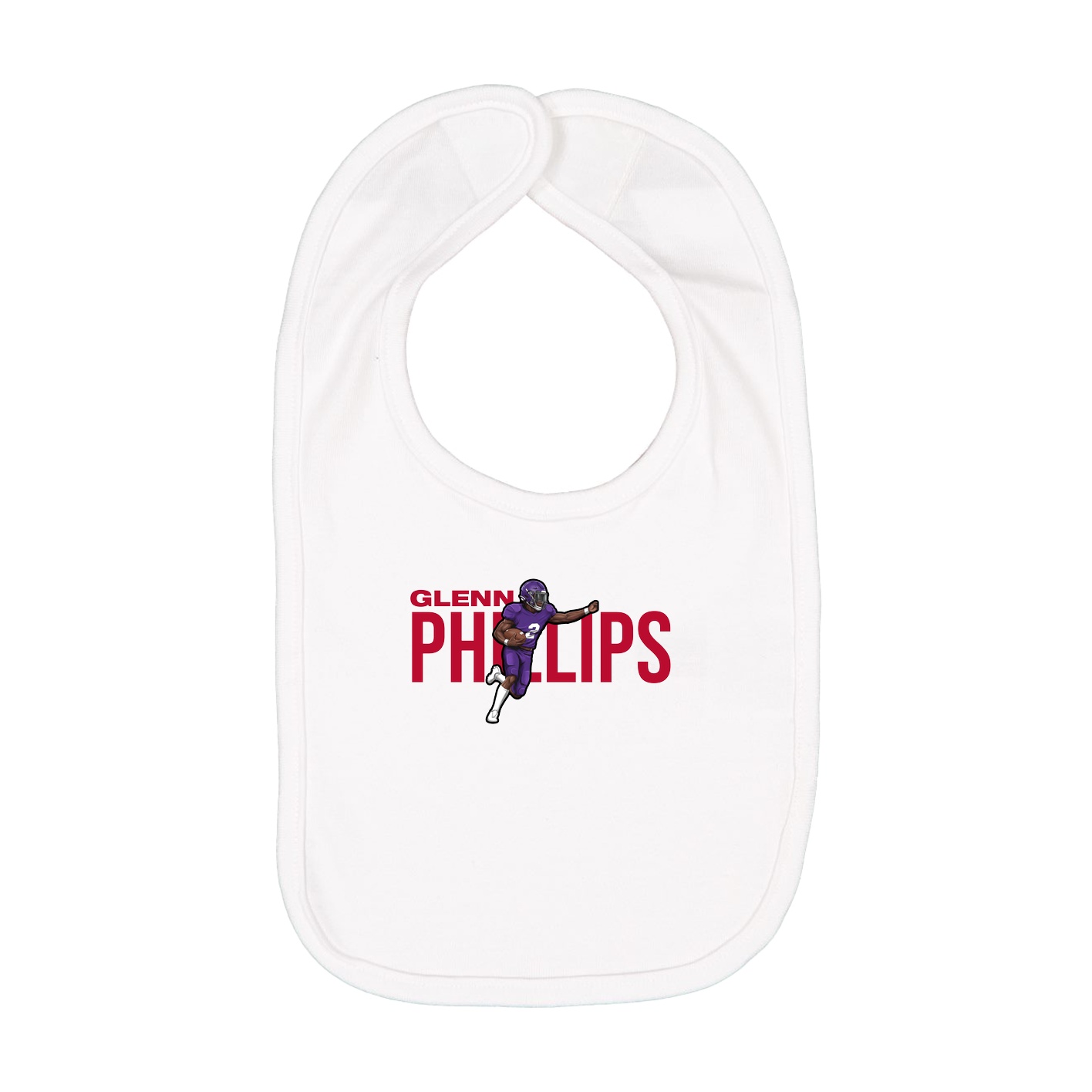 Infant Bib — Player Name in White
