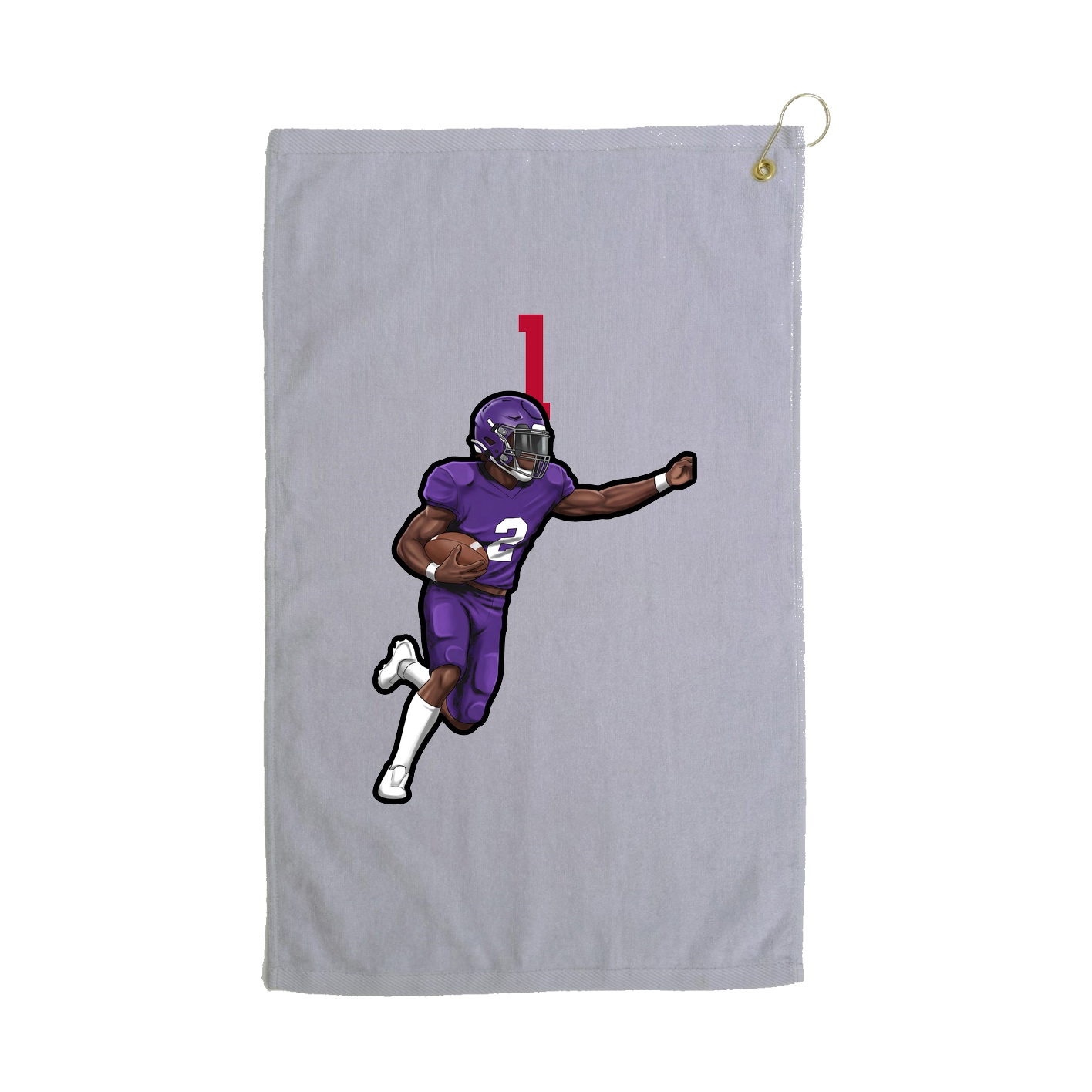 Golf Towel — Number Top in Grey