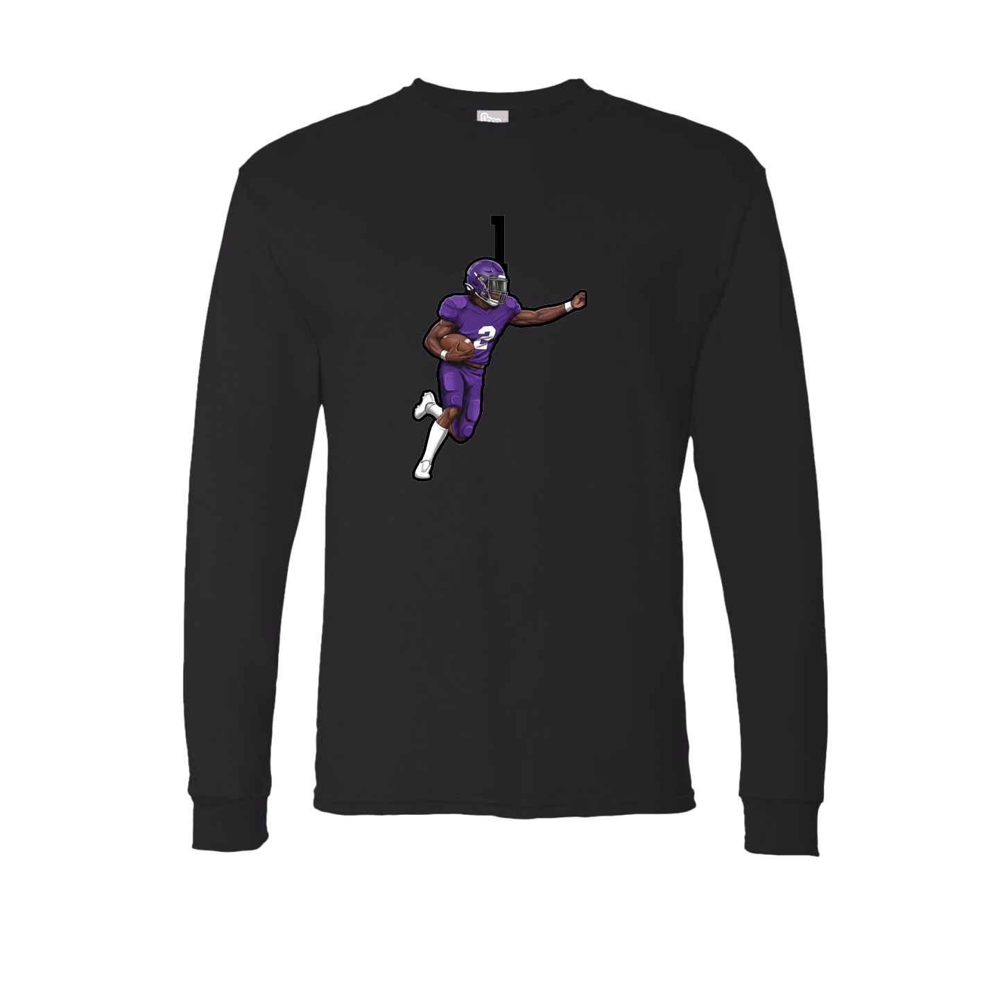 Long Sleeve Tee — Number Top in Black