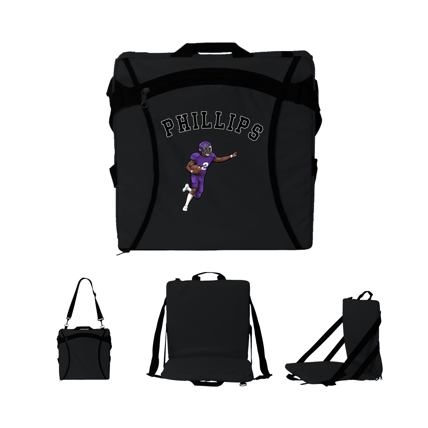 Folding Stadium Seat — Shirsey Arch in Black