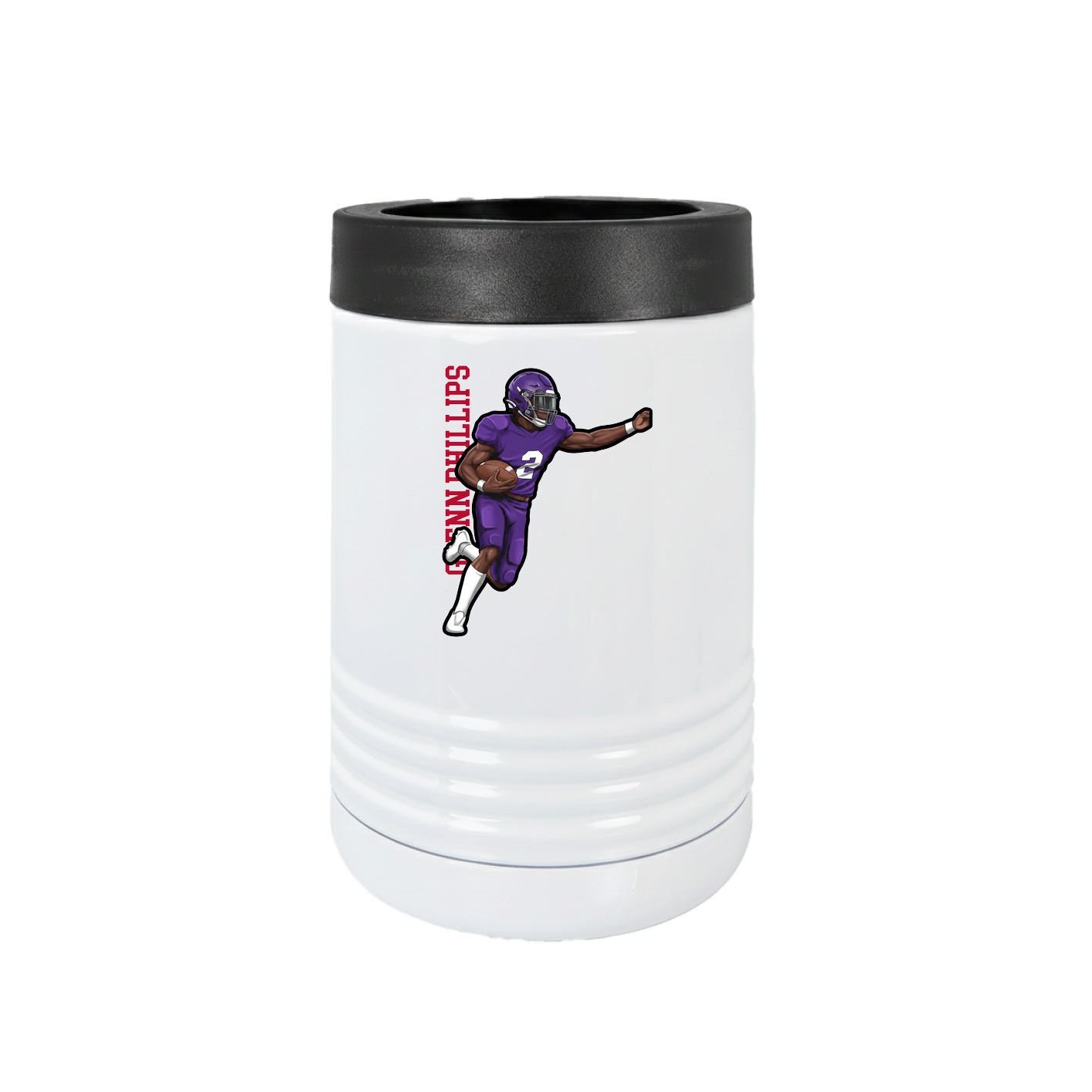 Beverage Holder — Name Vertical in White