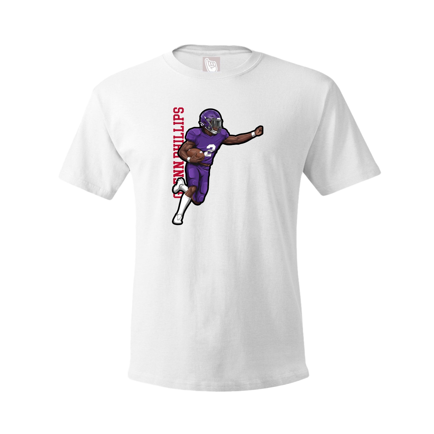 Youth Tee — Name Vertical in White