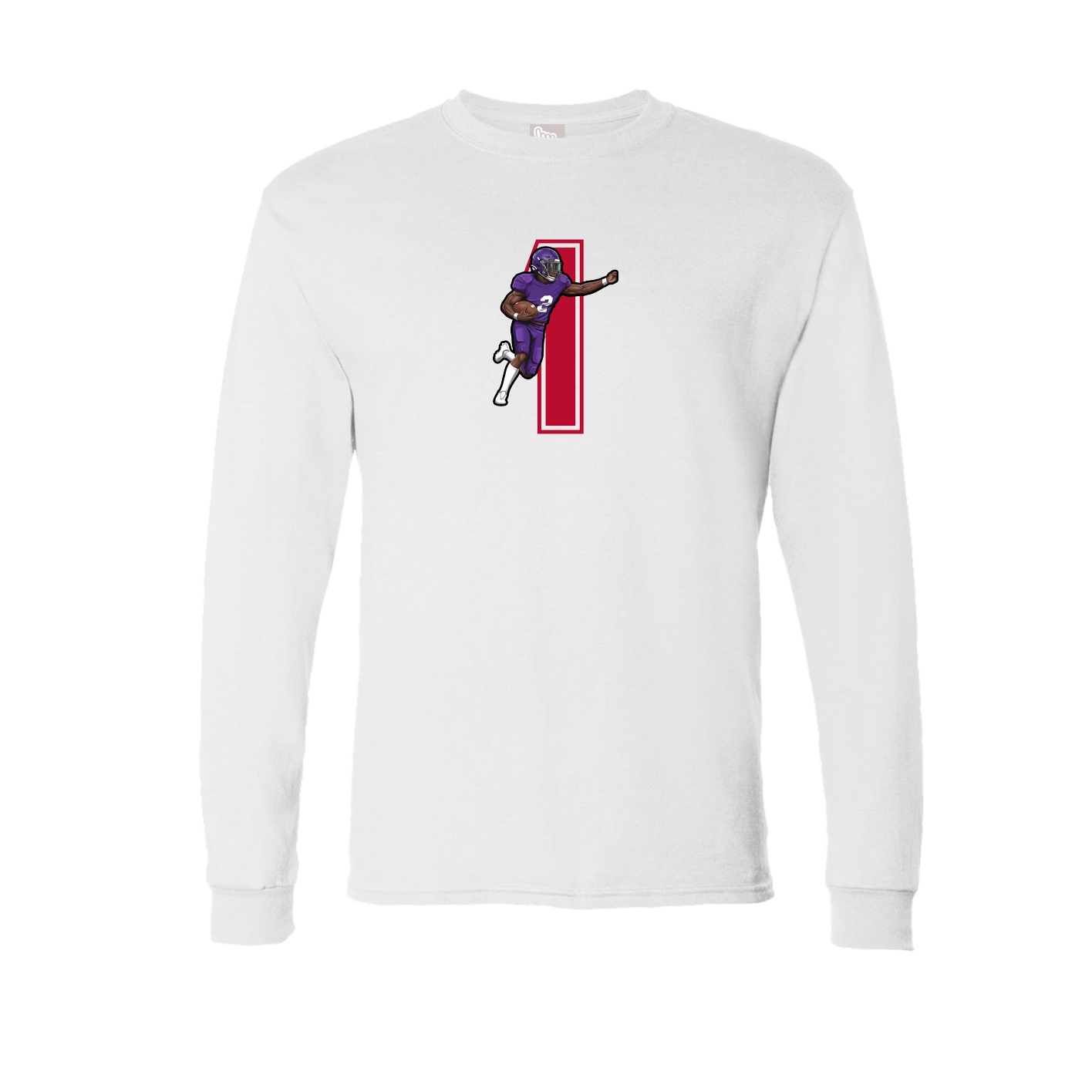 Long Sleeve Tee — Number in White