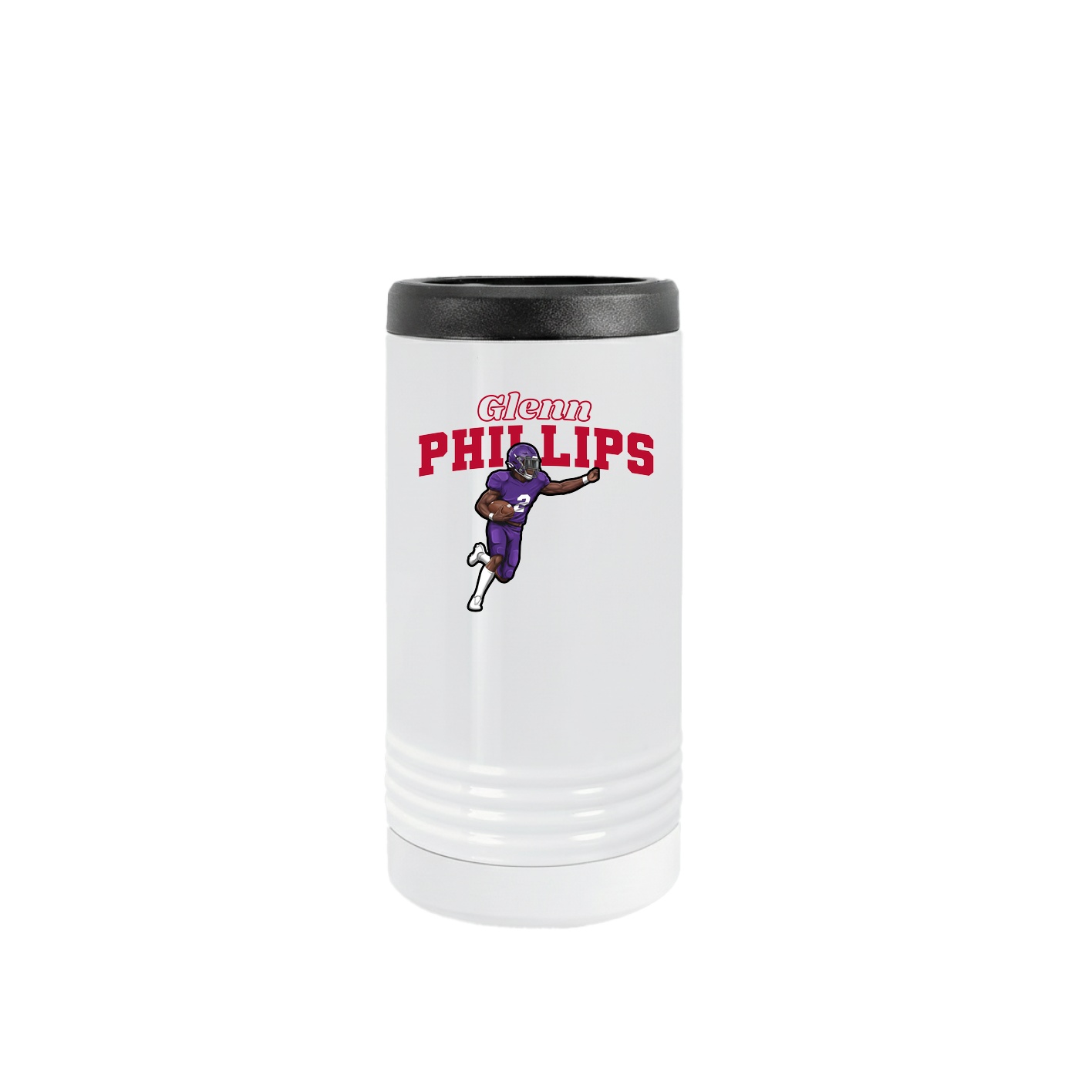 Slim Beverage Holder — Name Arch in White
