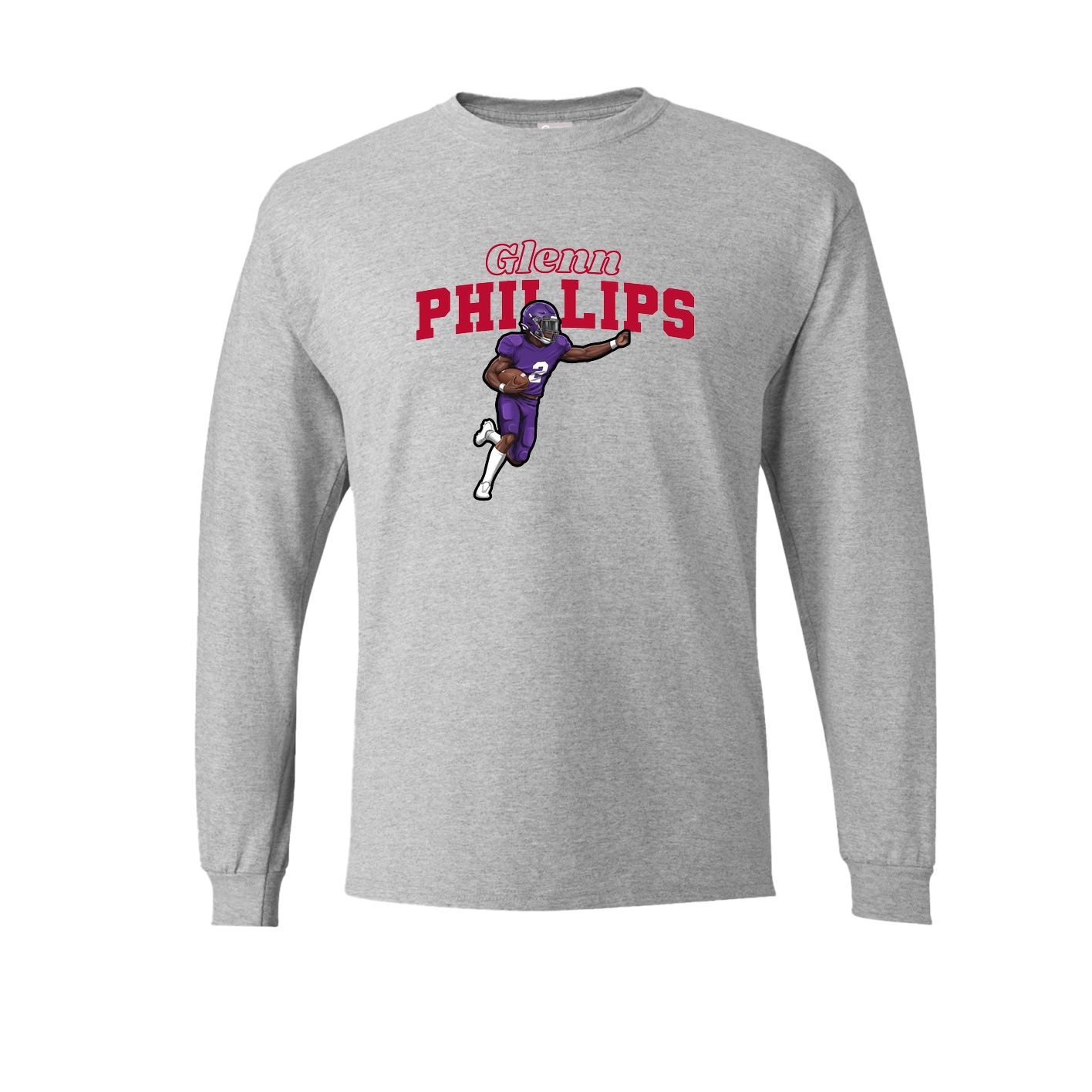 Long Sleeve Tee — Name Arch in Grey