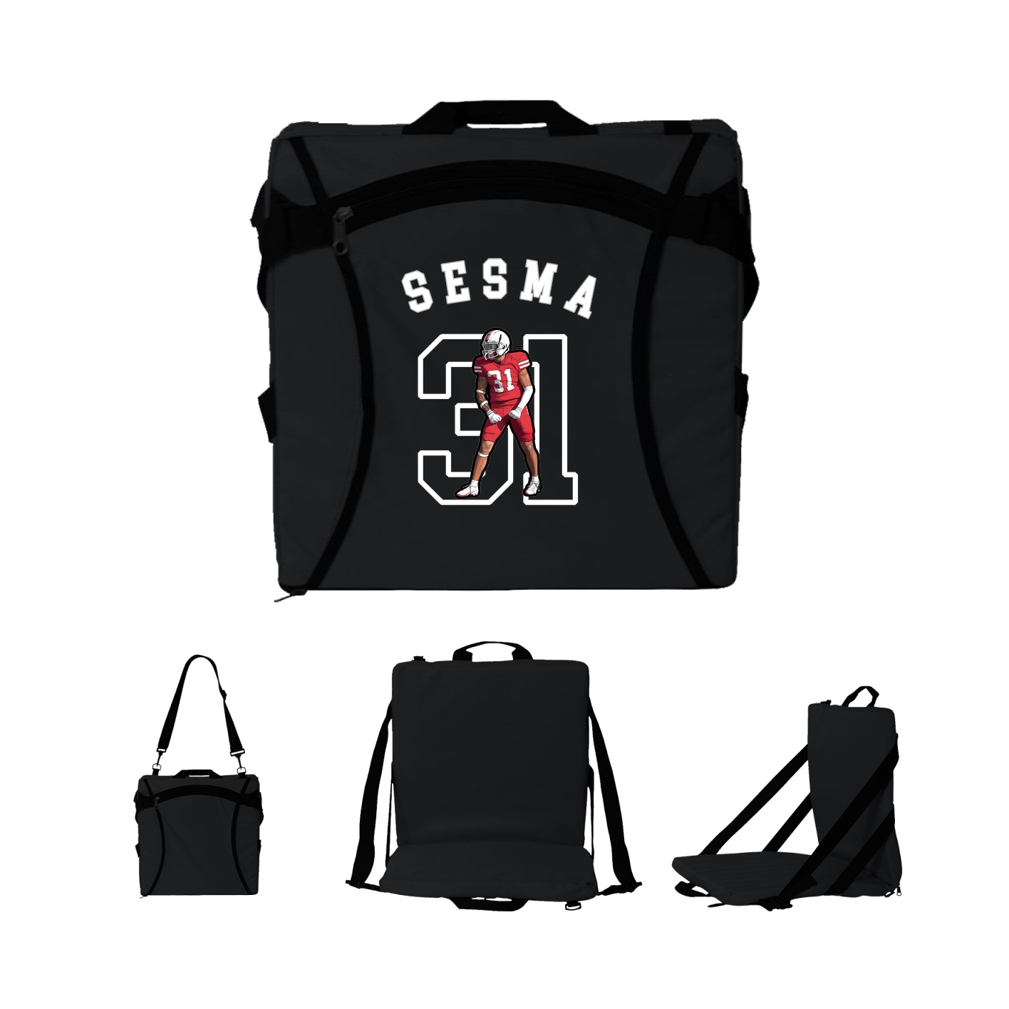 Folding Stadium Seat — Shirsey Arch in Black
