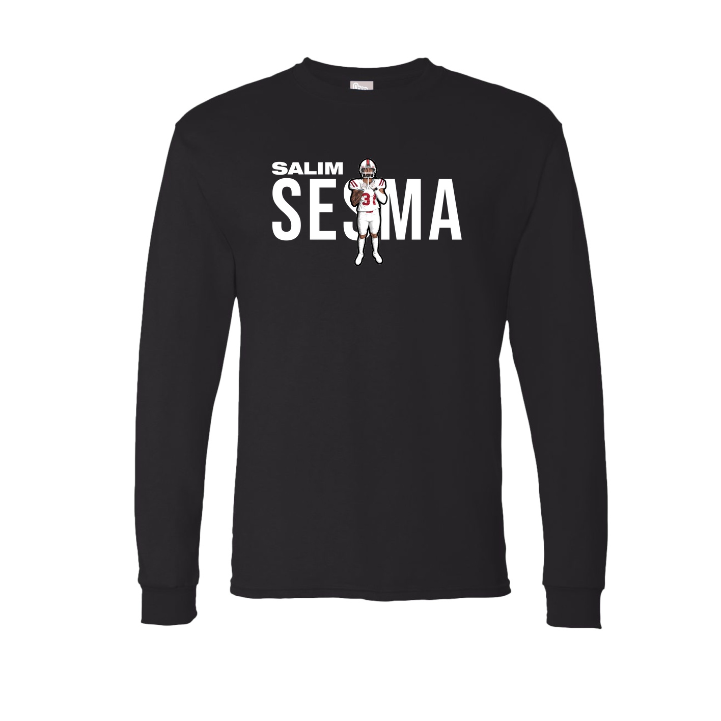 Long Sleeve Tee — Player Name in Black