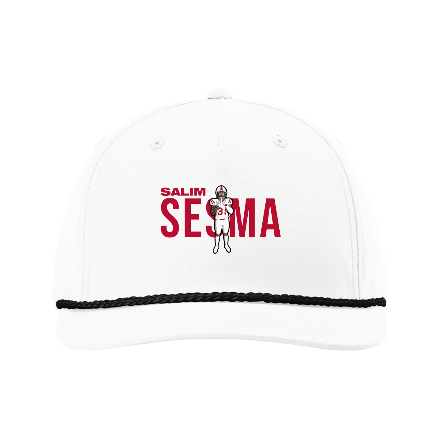 Five-Panel Classic Rope Cap — Player Name in White