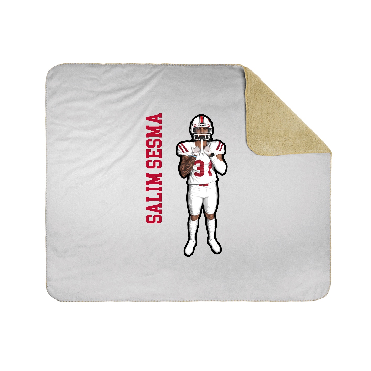 Throw Blanket — Name Vertical in White