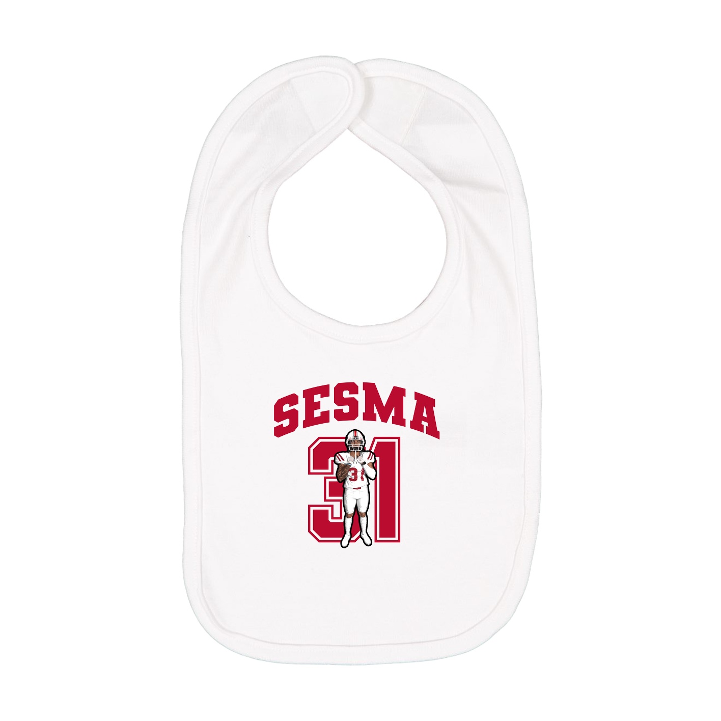 Infant Bib — Number in White