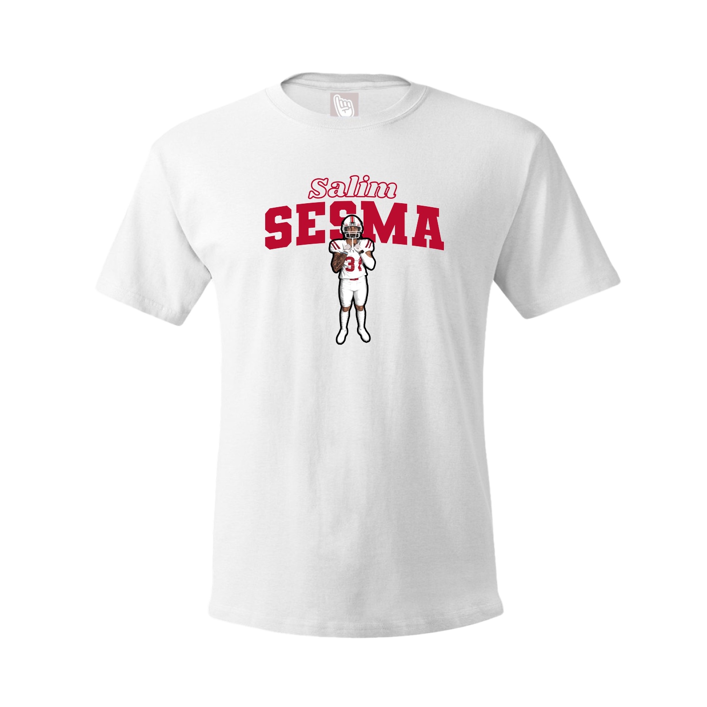Youth Tee — Name Arch in White