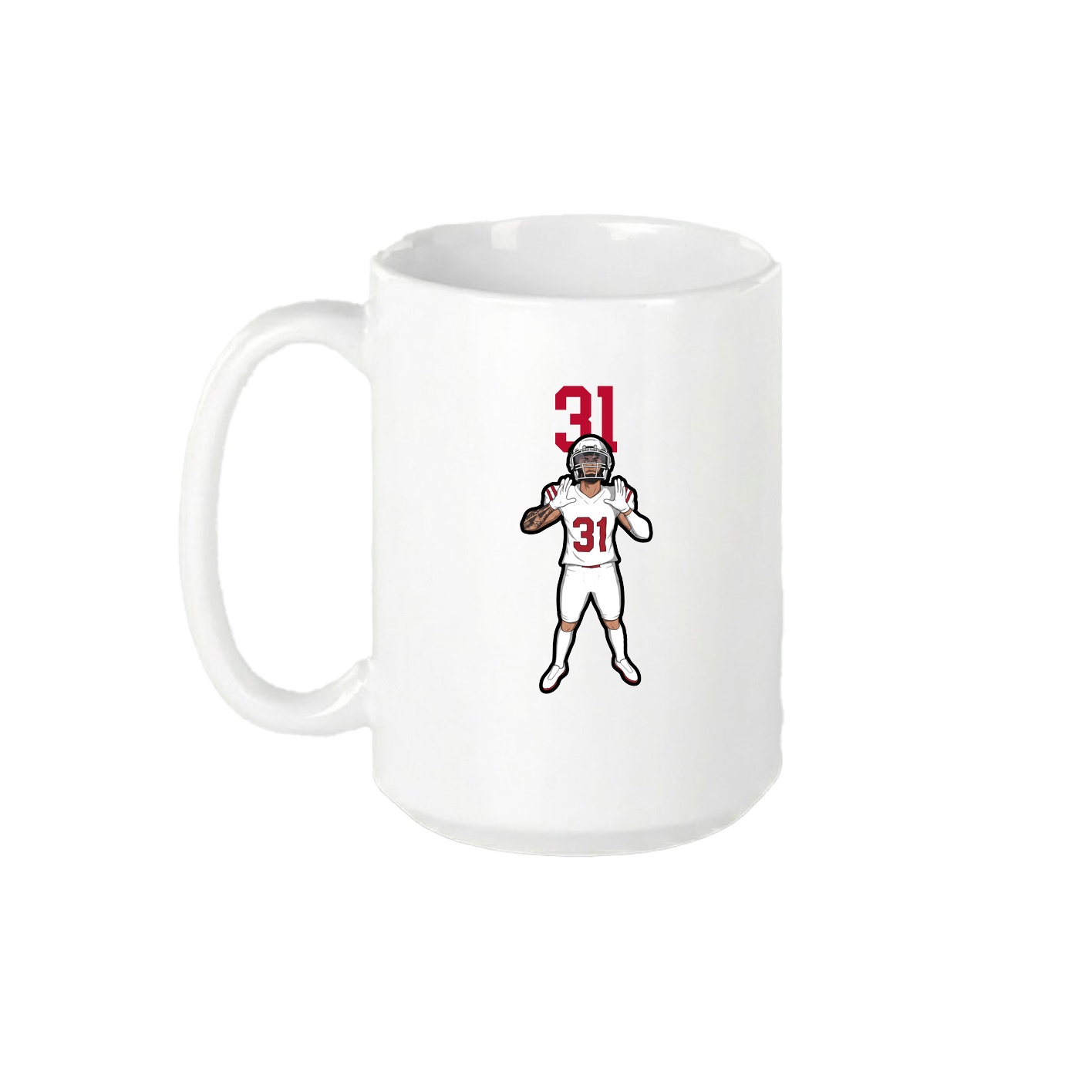 15oz Coffee Mug — Number Top in White