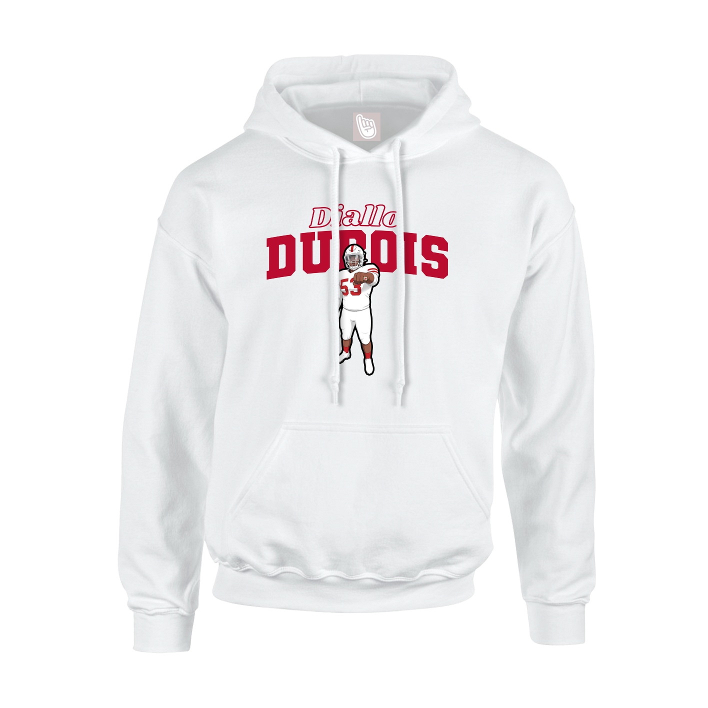 Hoodie — Name Arch in White