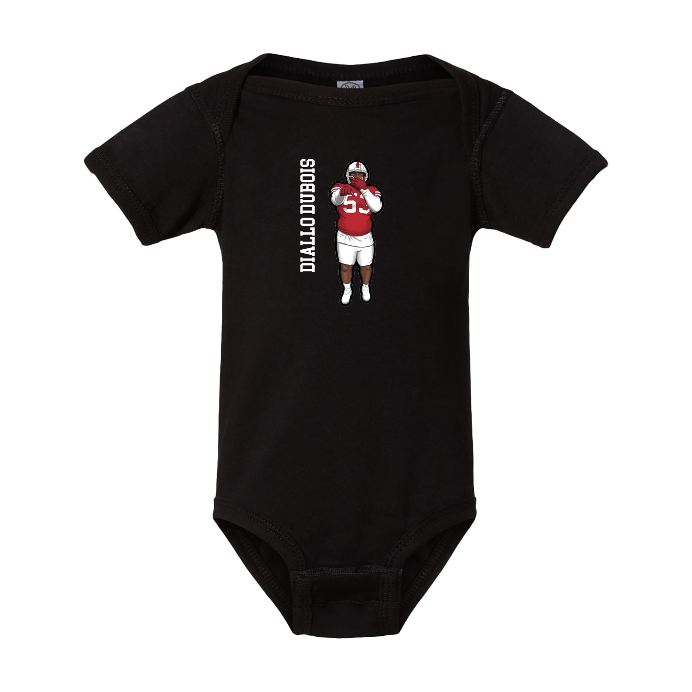 Baby Onesie — Name Vertical in Black