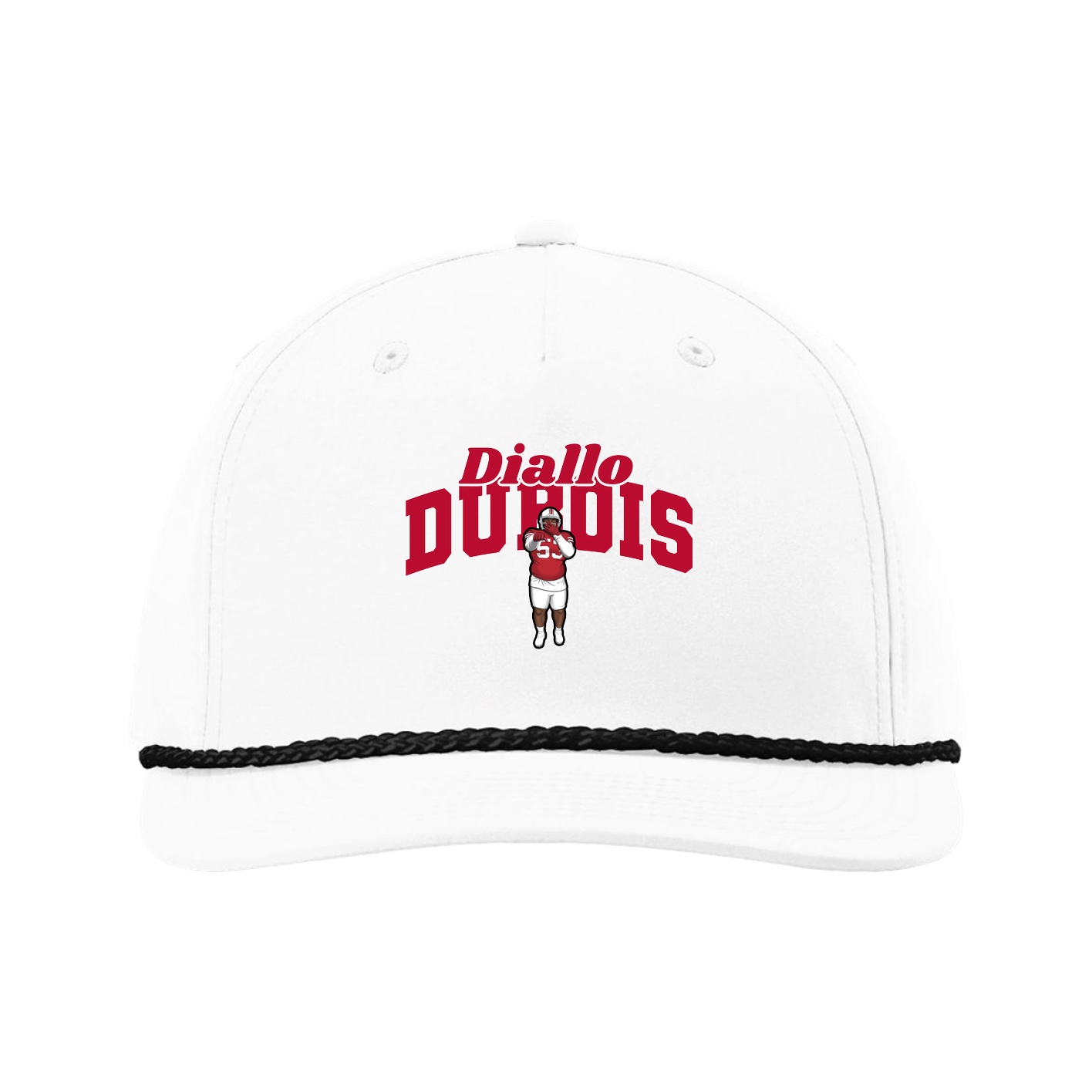 Five-Panel Classic Rope Cap — Signature Arch in White