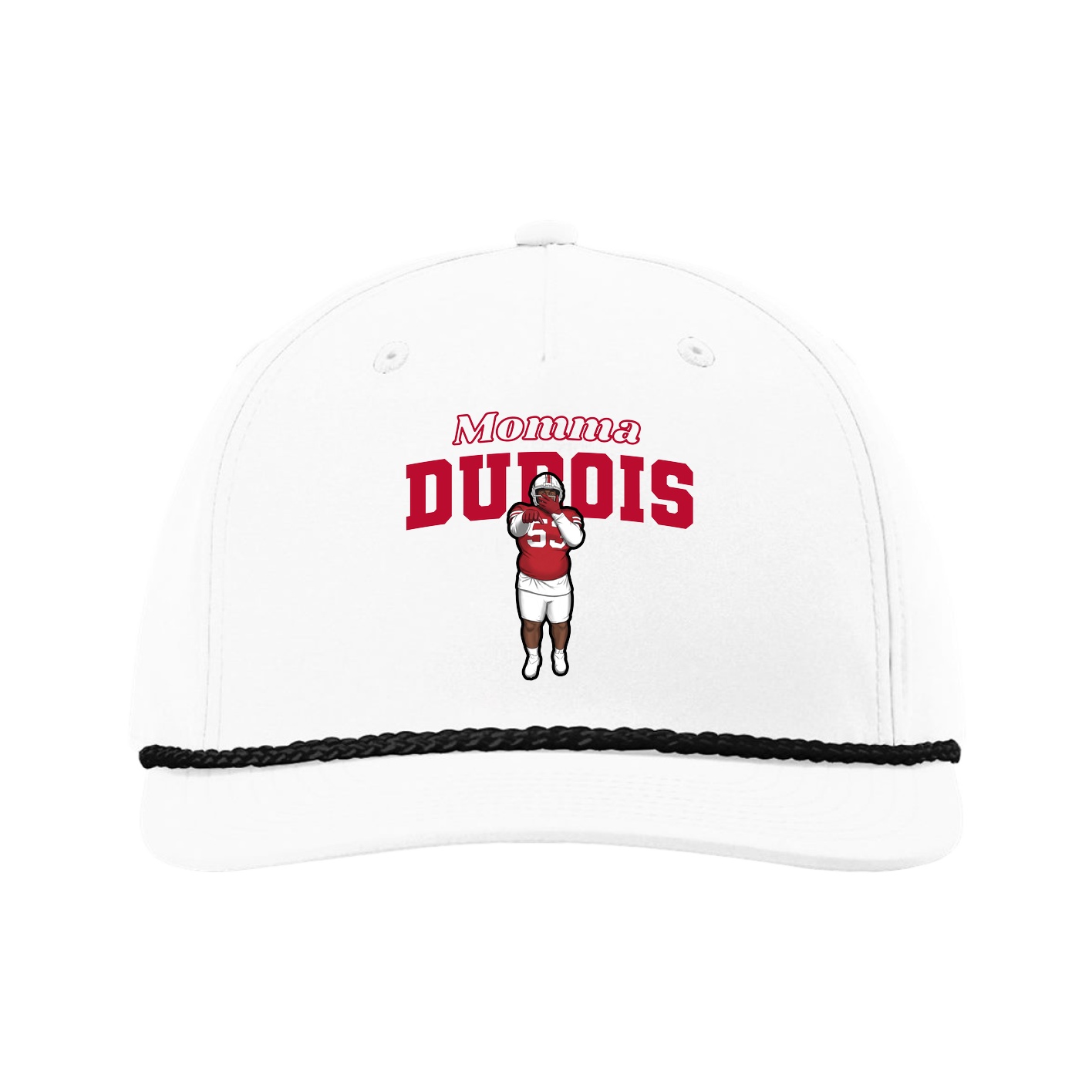Five-Panel Classic Rope Cap — Mothers Day Block in White