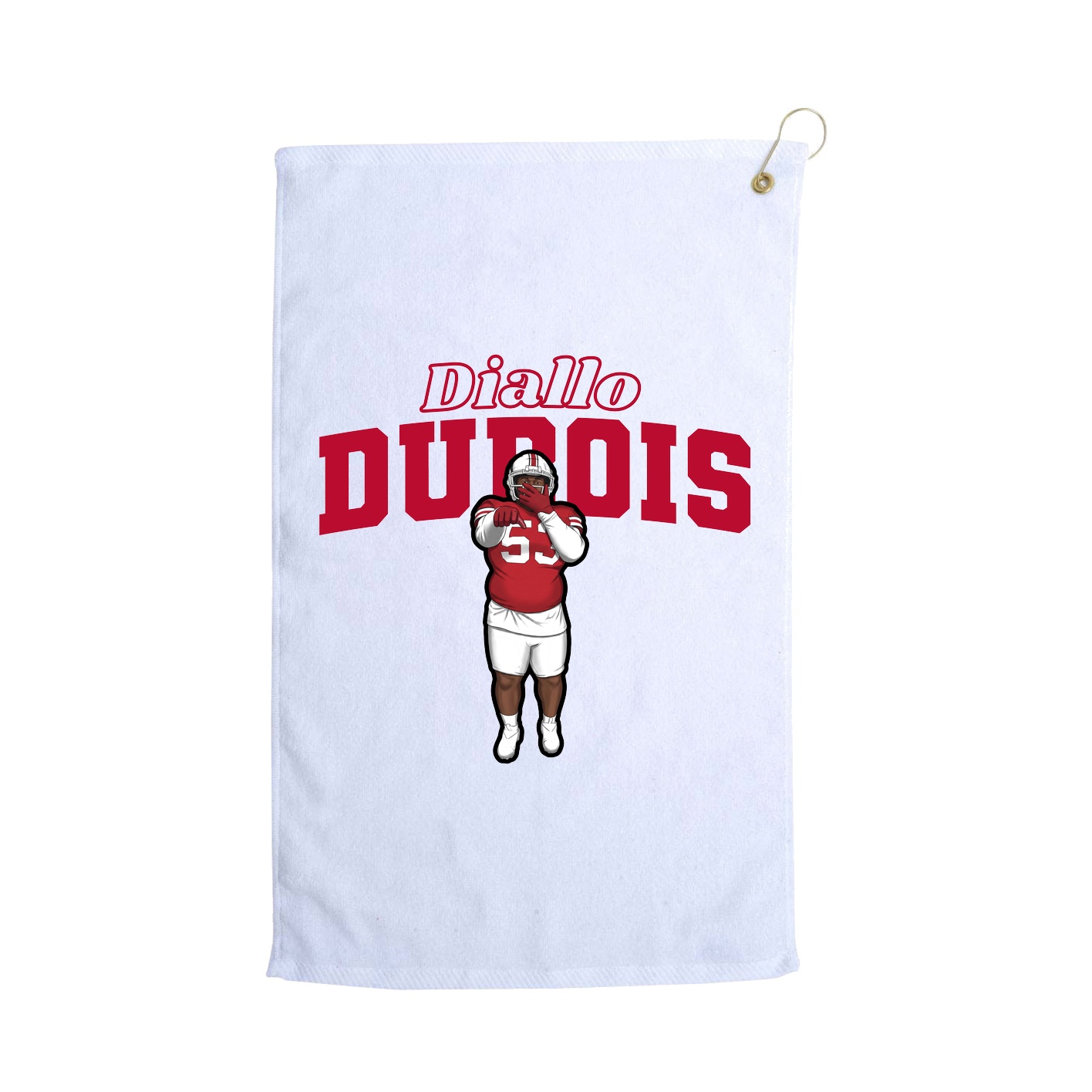Golf Towel — Name Arch in White
