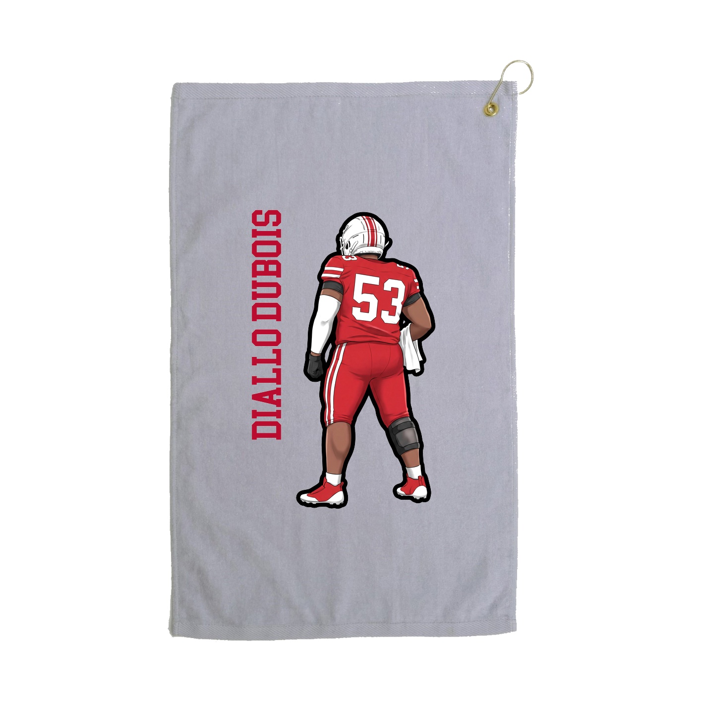Golf Towel — Name Vertical in Grey