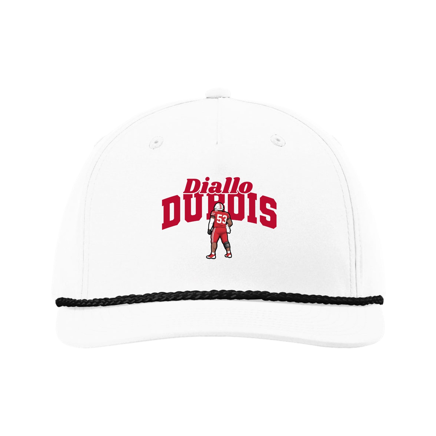 Five-Panel Classic Rope Cap — Signature Arch in White