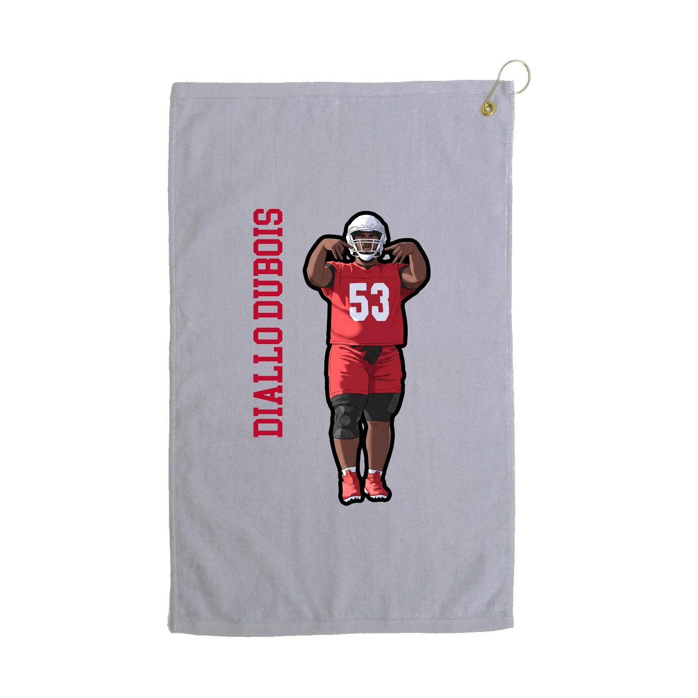 Golf Towel — Name Vertical in Grey