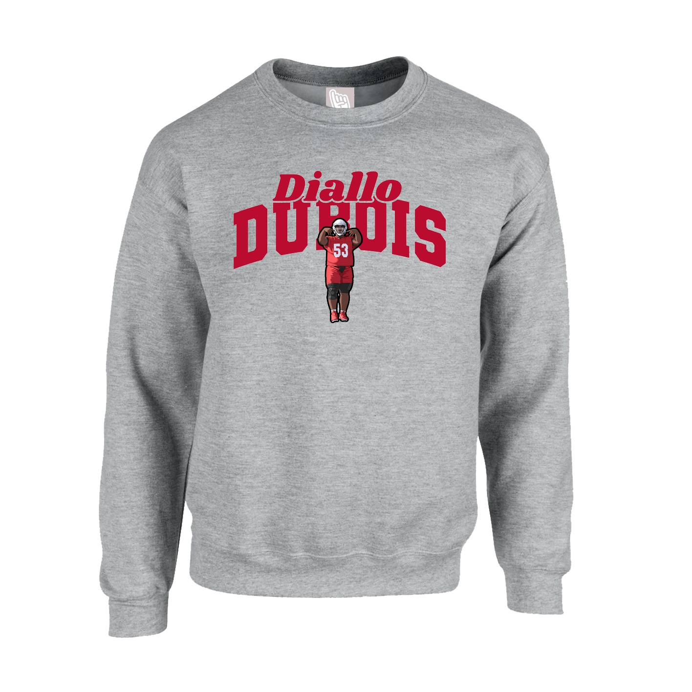 Fleece Crew — Signature Arch in Grey