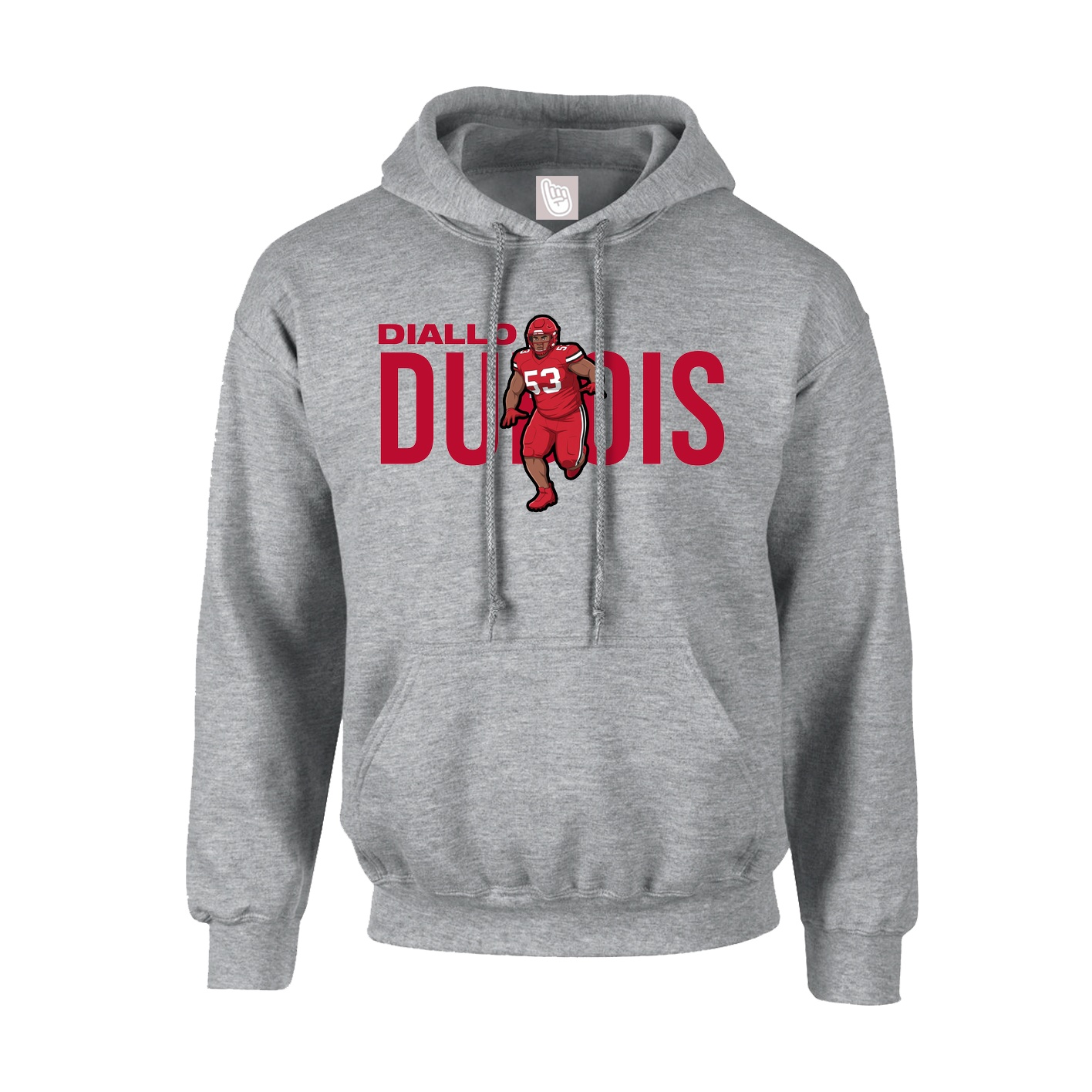 Hoodie — Player Name in Grey