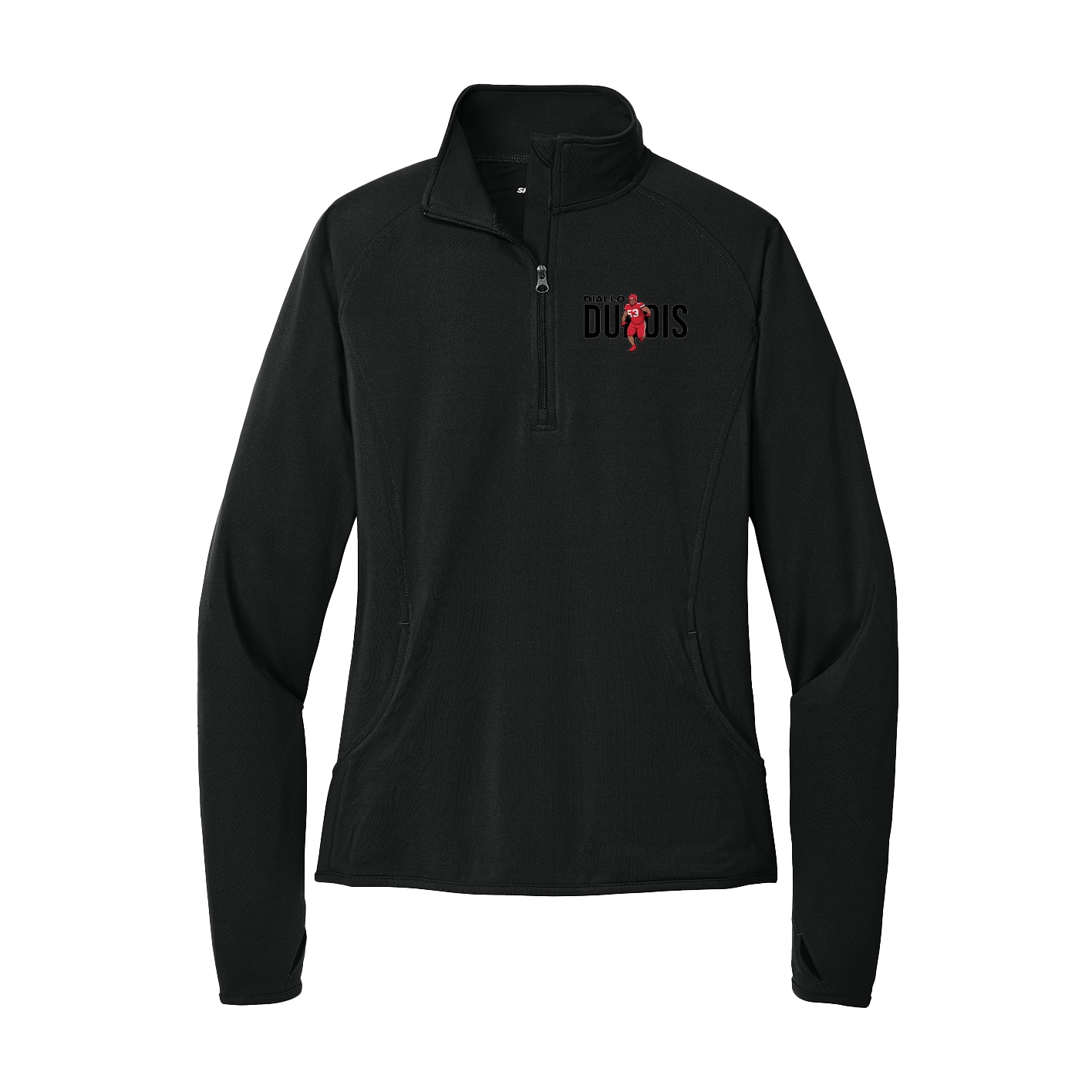 Women's Q-Zip Pullover — Player Name in Black