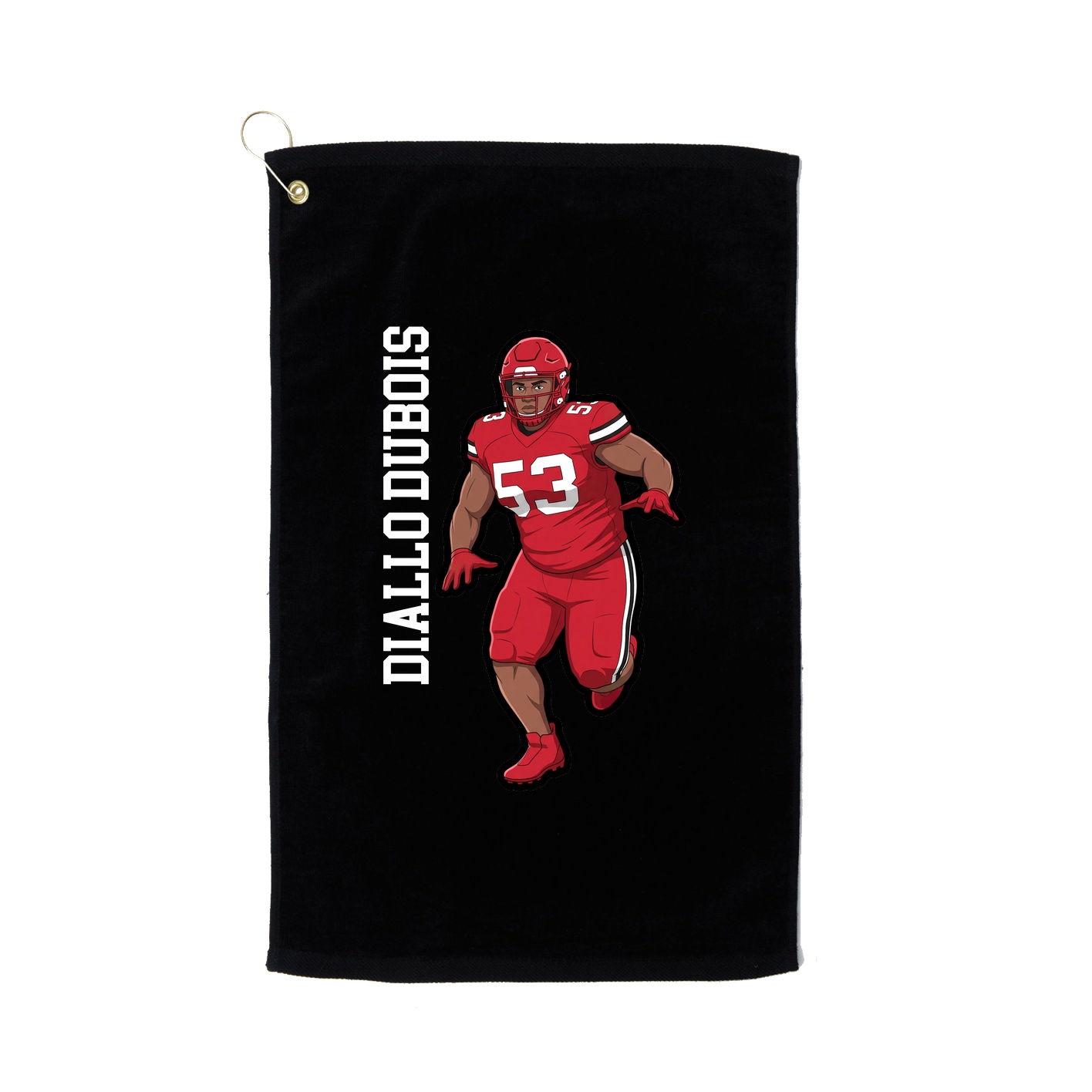 Golf Towel — Name Vertical in Black