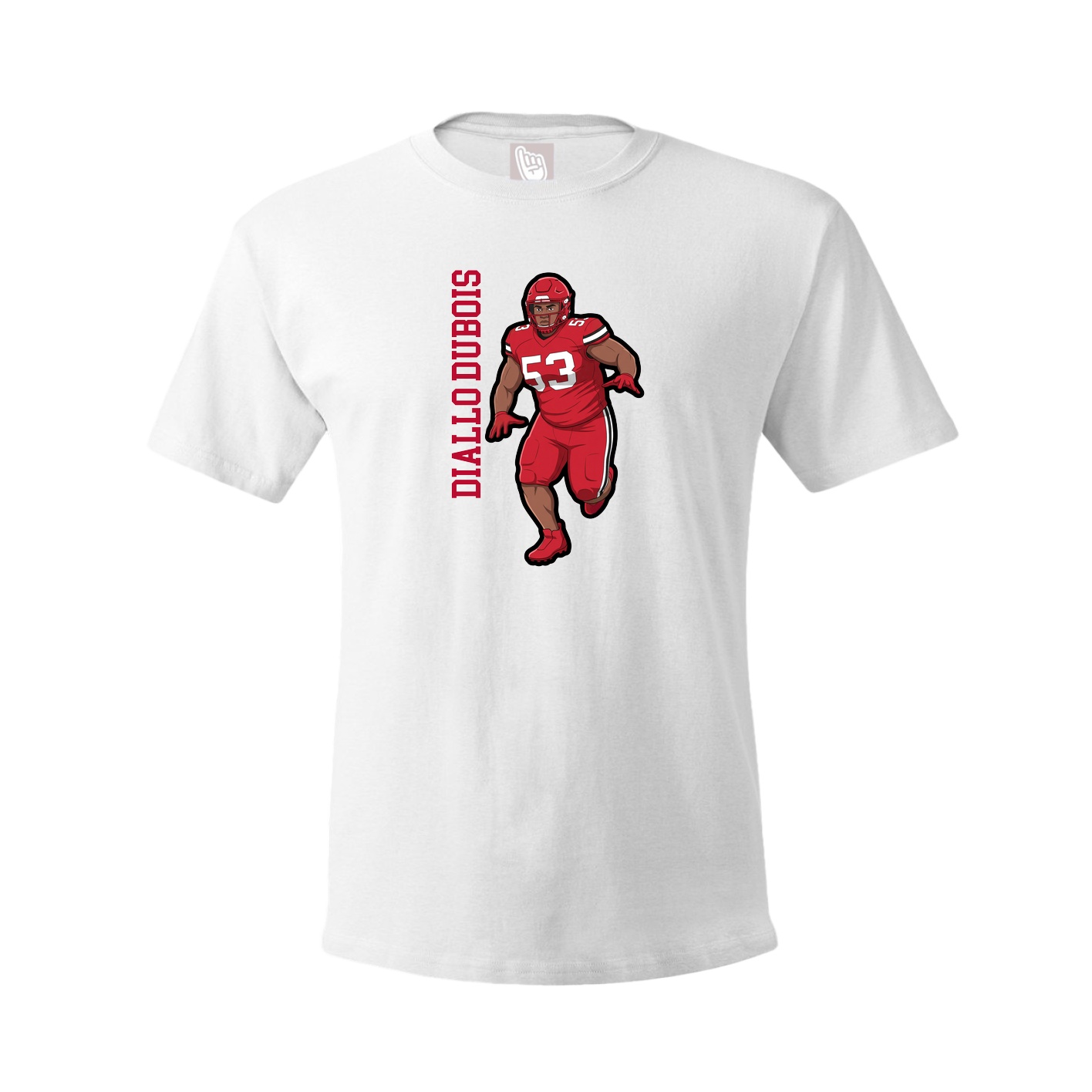 Youth Tee — Name Vertical in White