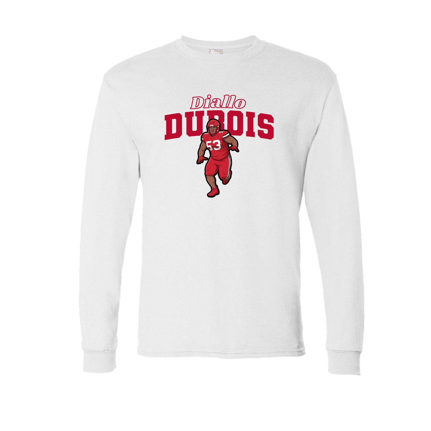 Long Sleeve Tee — Name Arch in White