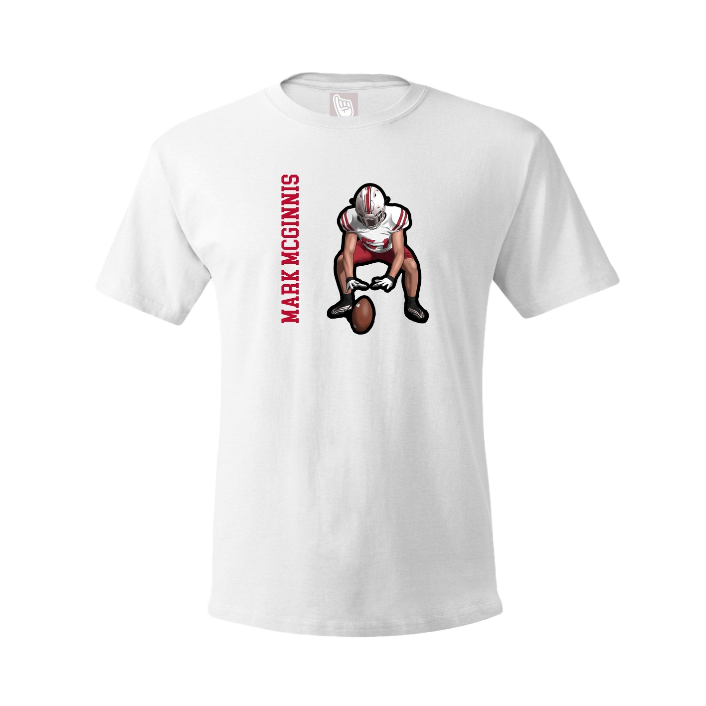 Youth Tee — Name Vertical in White