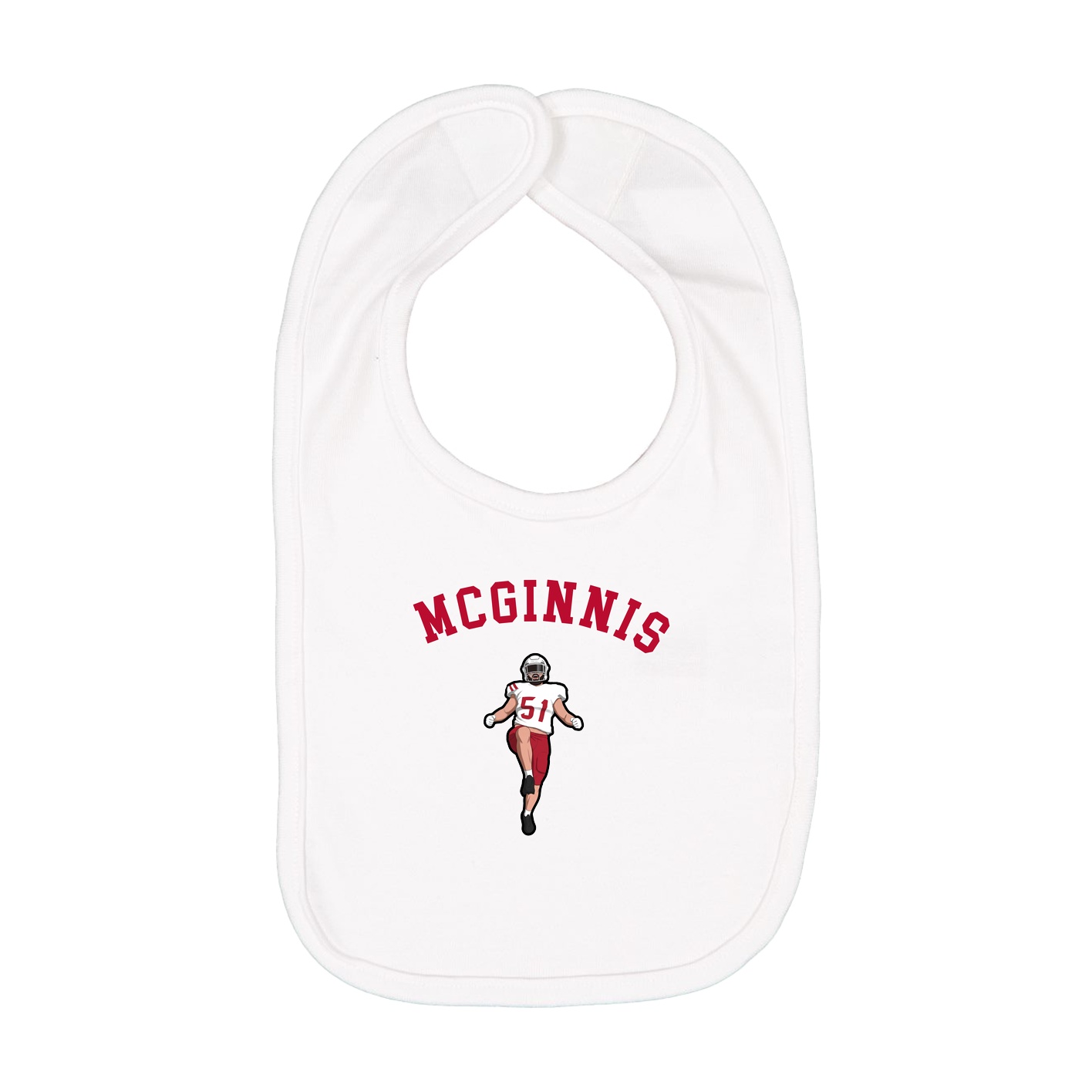 Infant Bib — Shirsey Arch in White